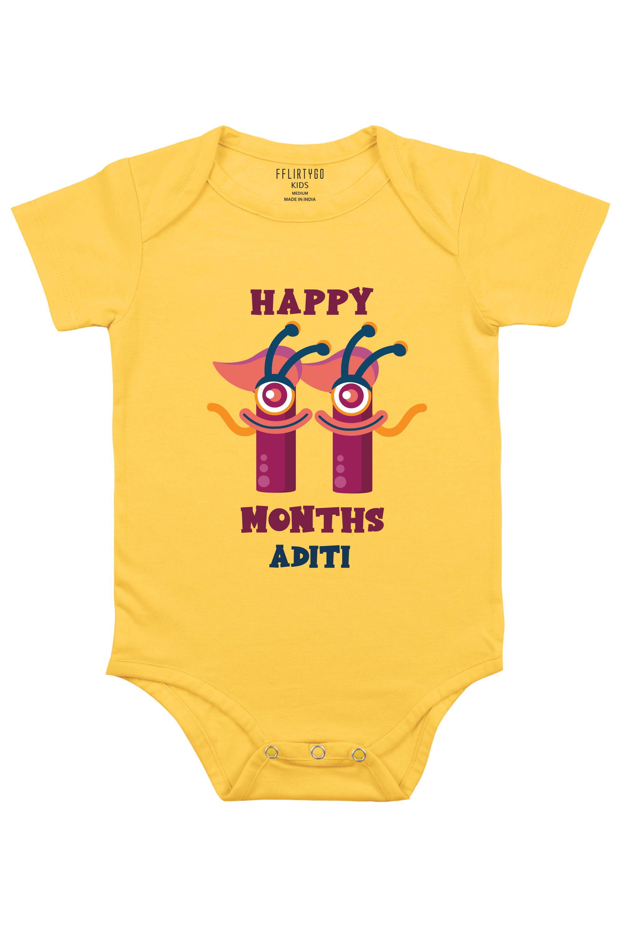 Eleven Month Birthday Baby Romper | Onesies w/ Custom Name