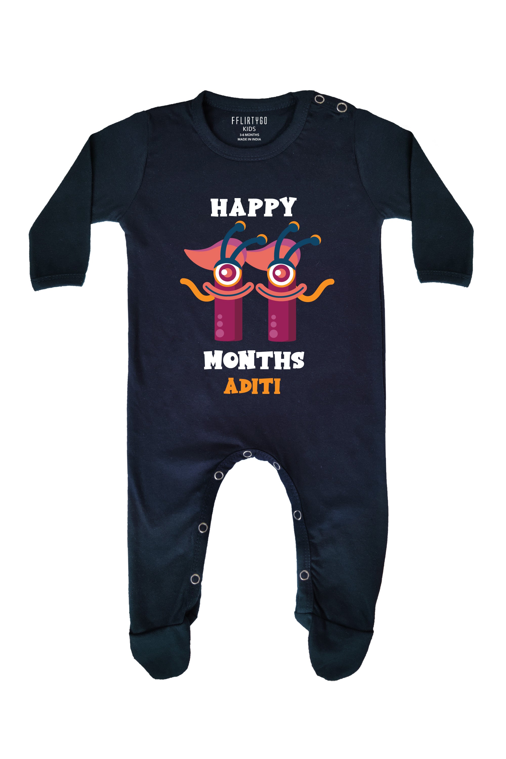 Eleven Month Birthday Baby Romper | Onesies w/ Custom Name