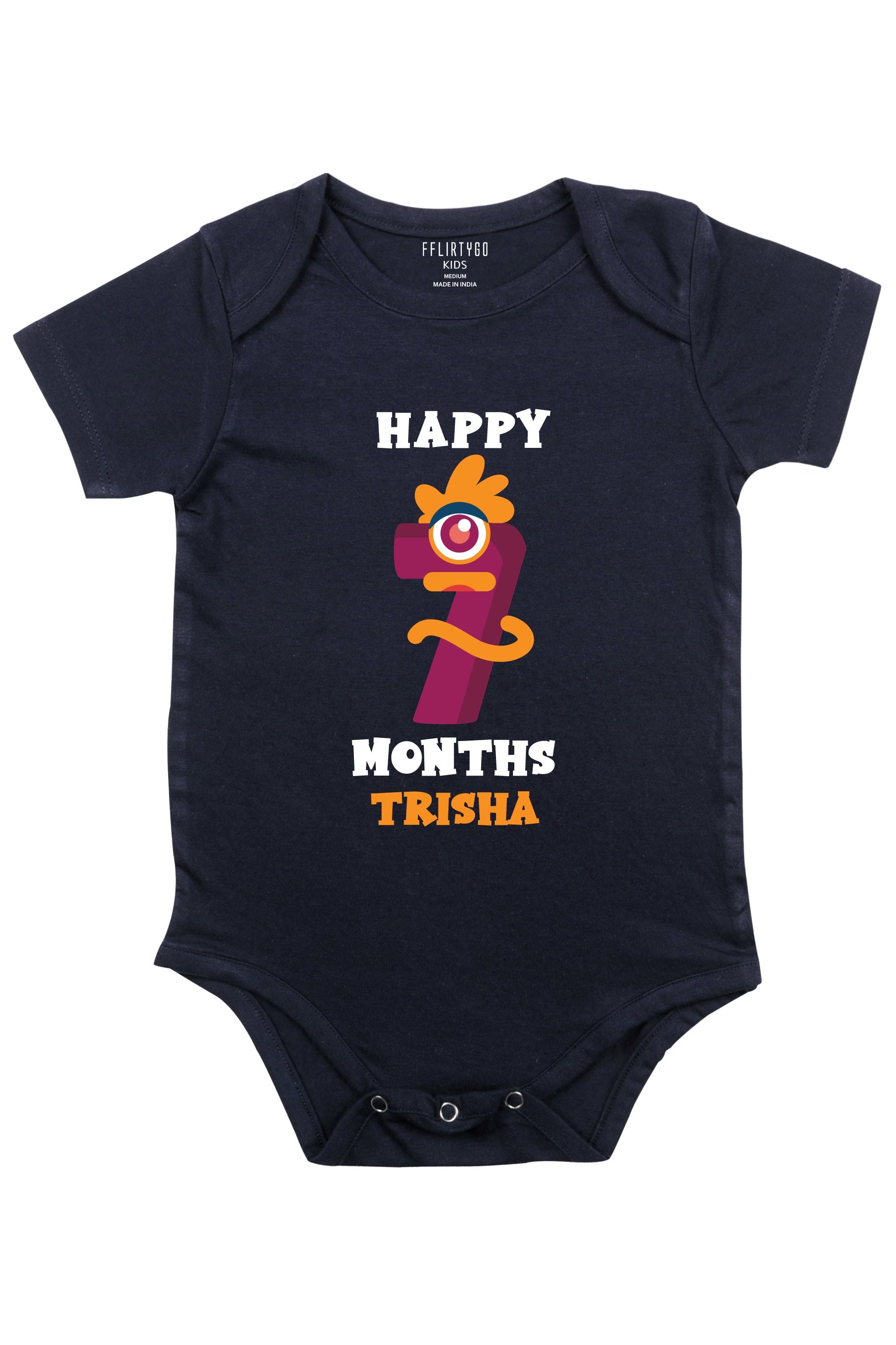 Seven Month Birthday Baby Romper | Onesies w/ Custom Name