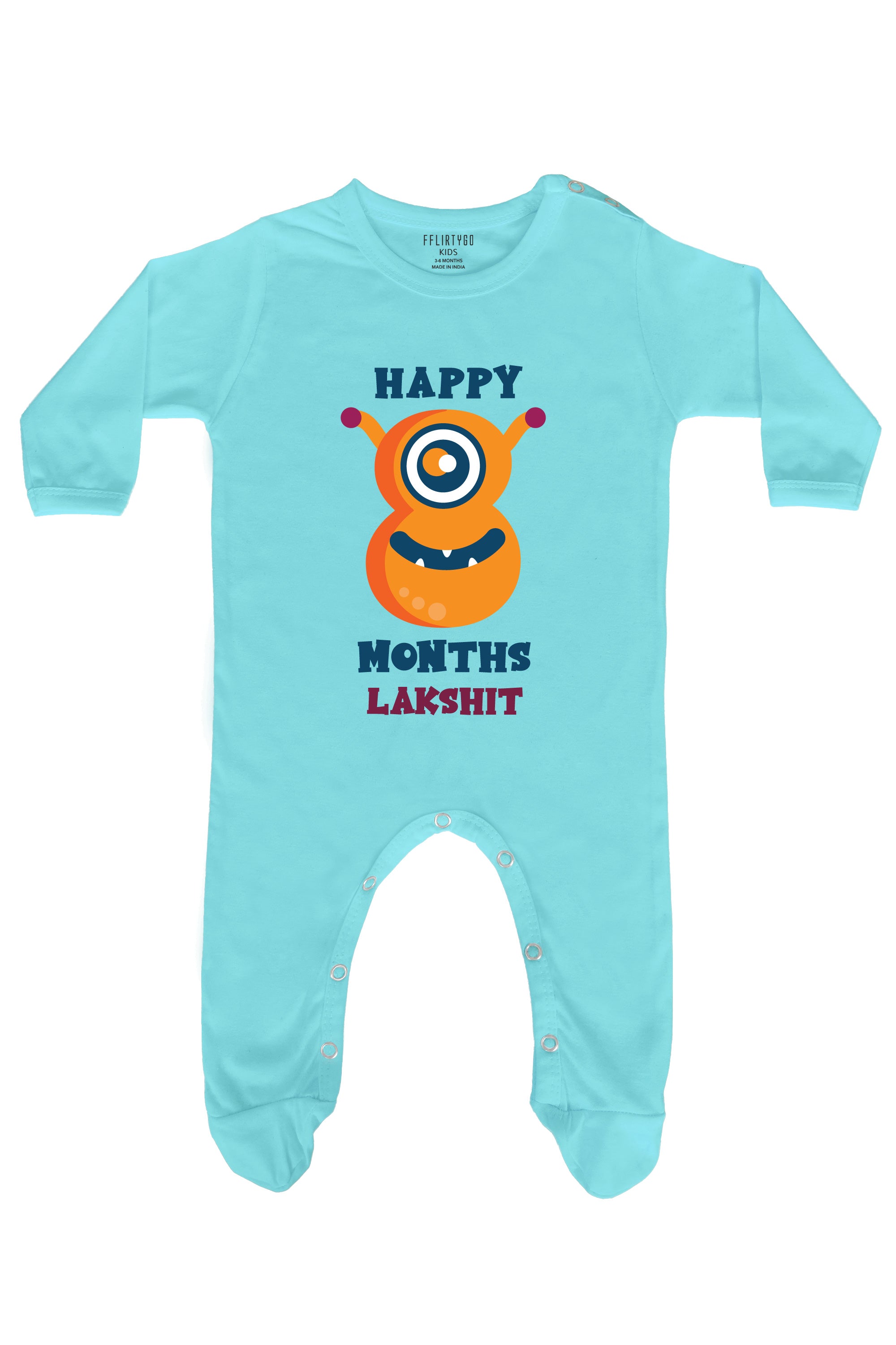 Eight Month Birthday Baby Romper | Onesies w/ Custom Name