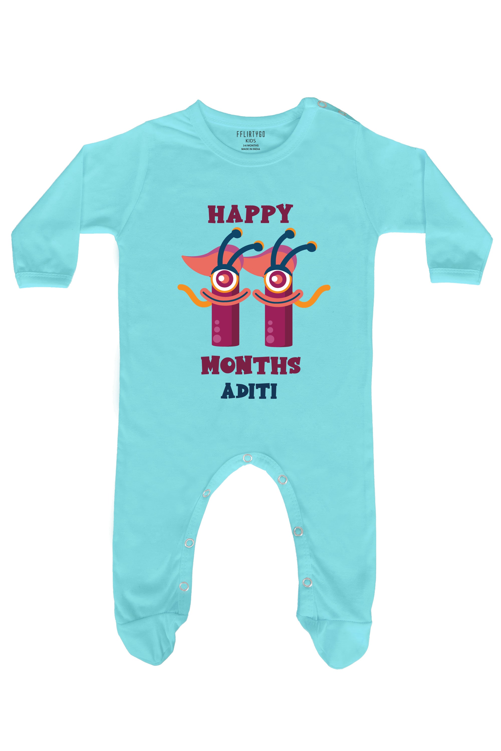 Eleven Month Birthday Baby Romper | Onesies w/ Custom Name