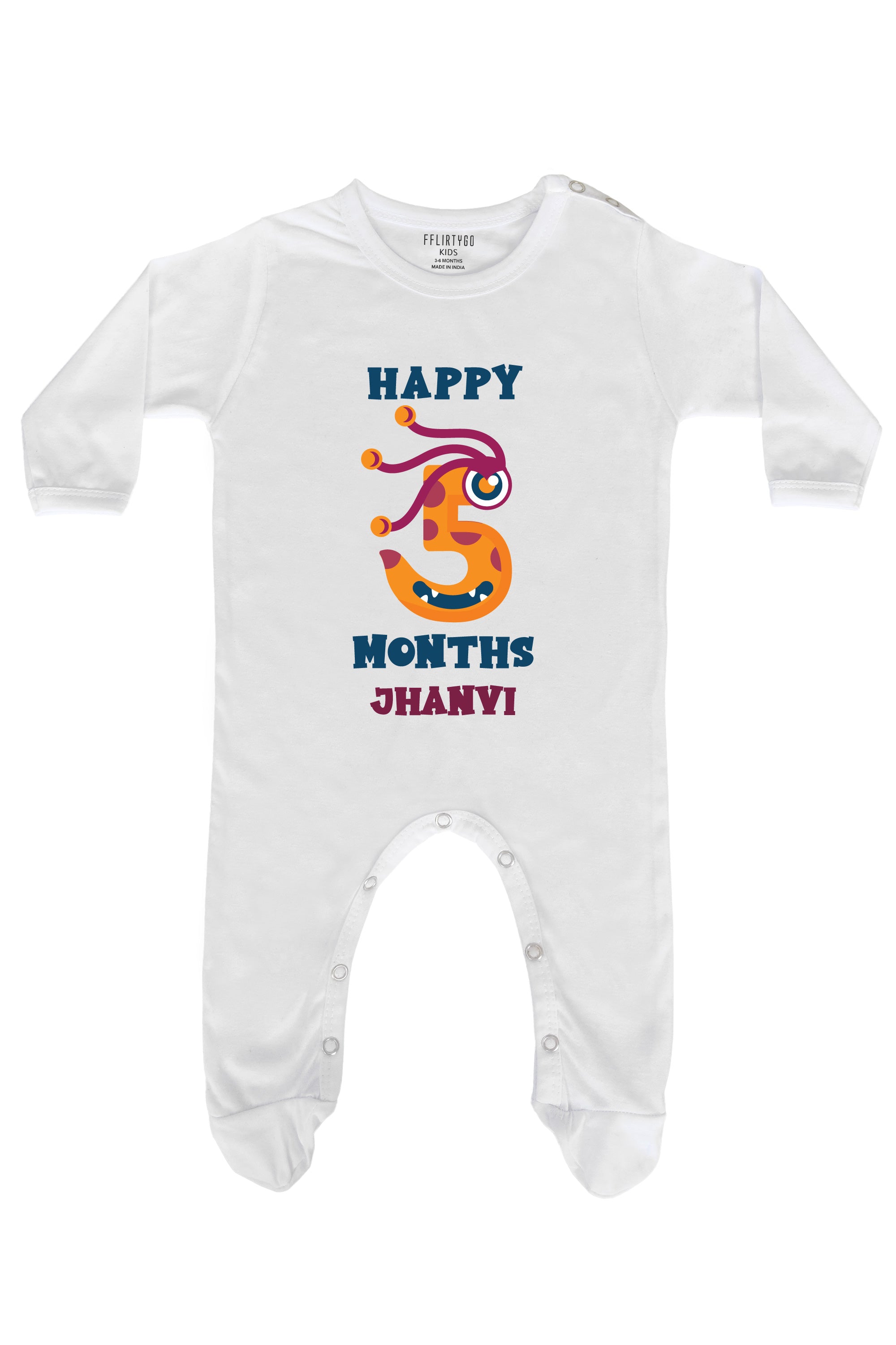 Five Month Birthday Baby Romper | Onesies w/ Custom Name