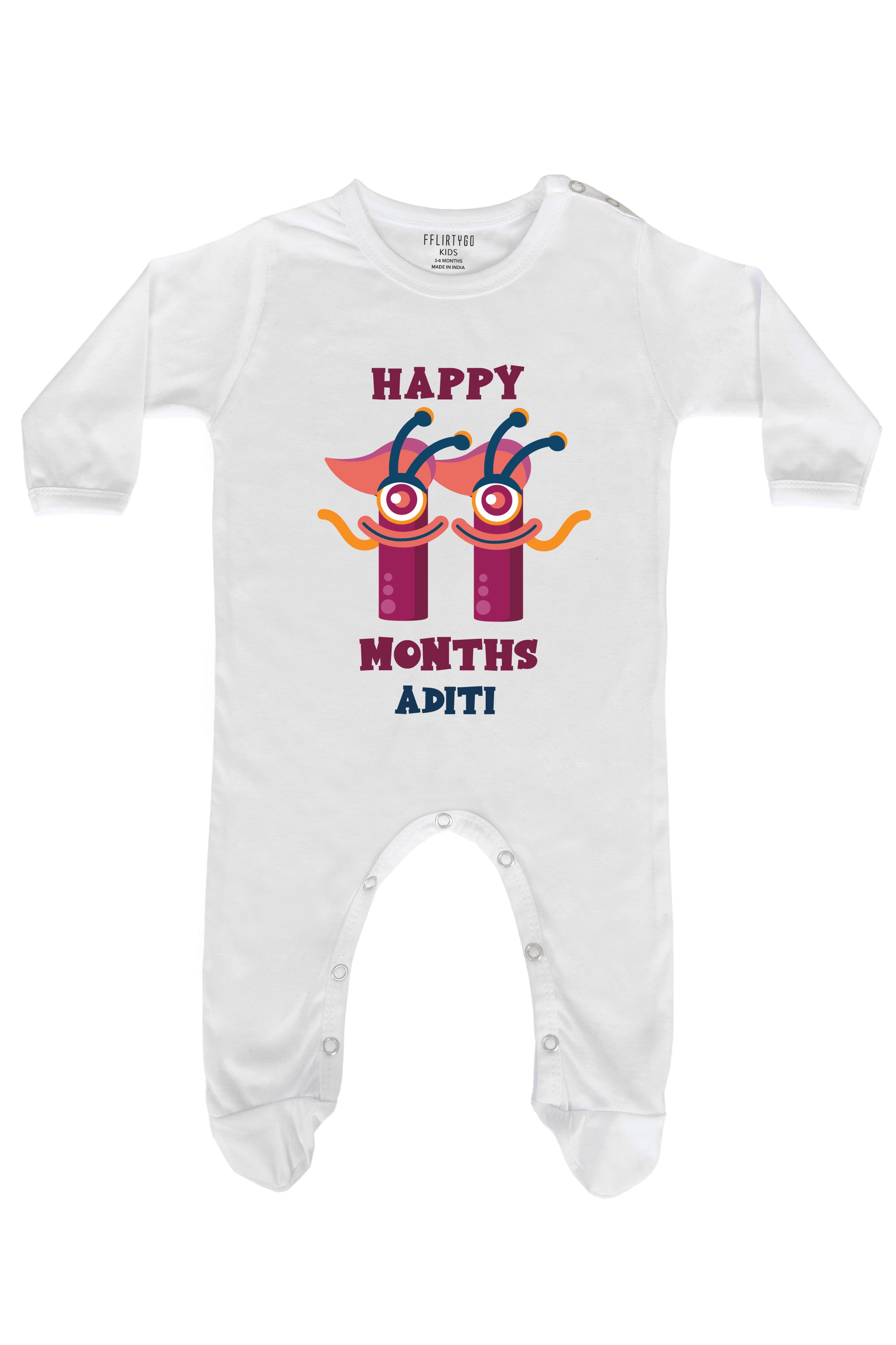 Eleven Month Birthday Baby Romper | Onesies w/ Custom Name