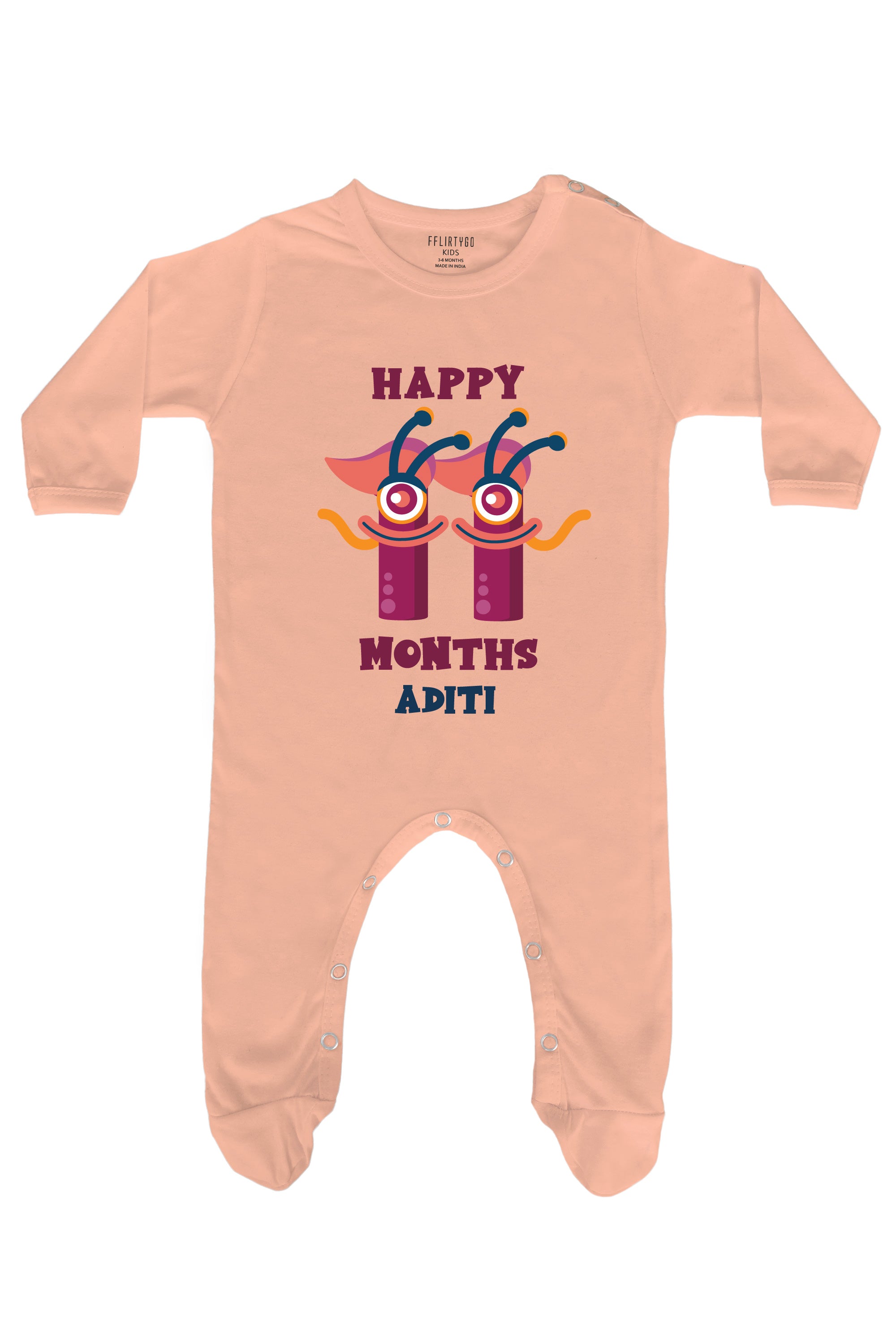 Eleven Month Birthday Baby Romper | Onesies w/ Custom Name