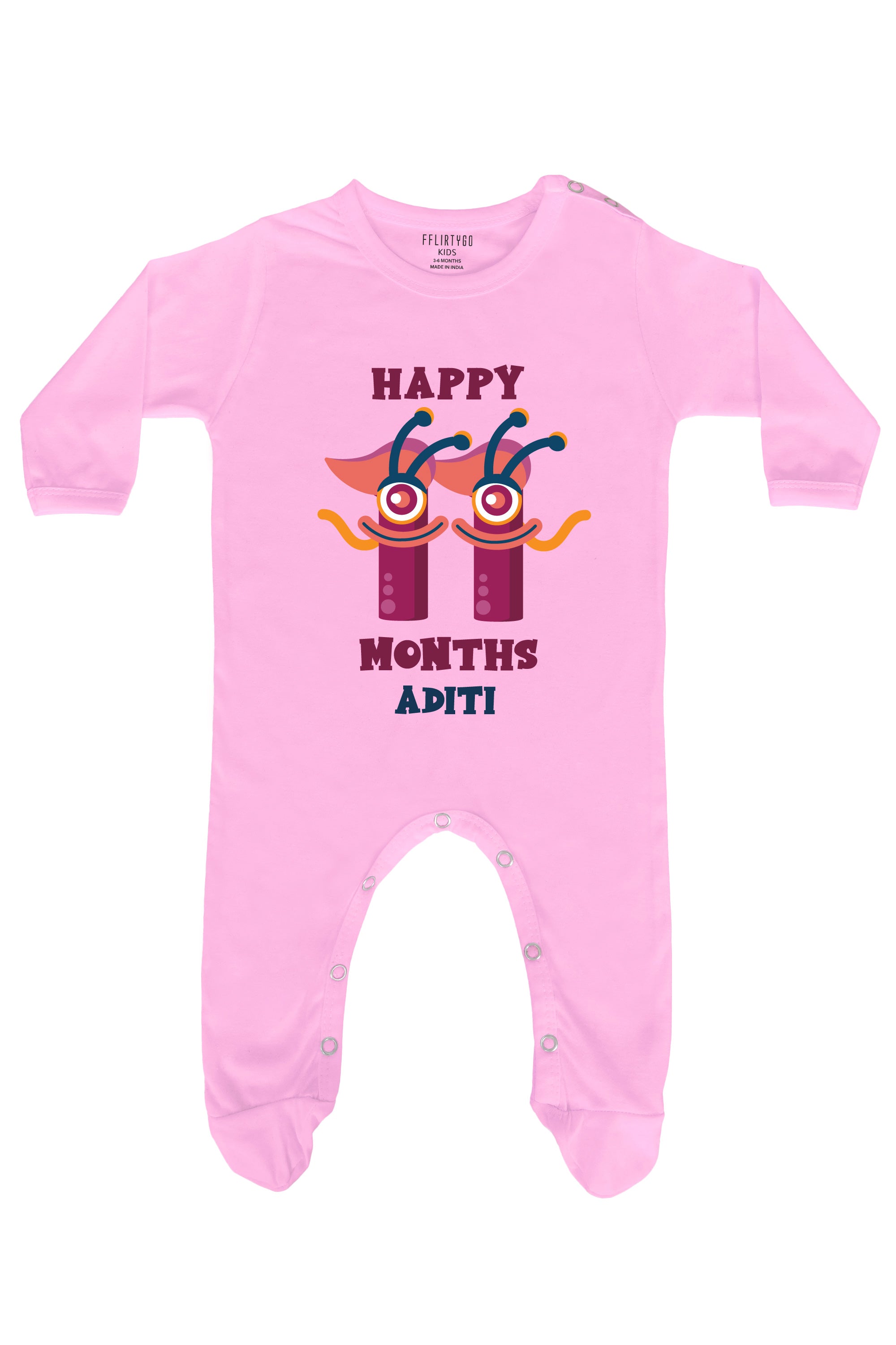 Eleven Month Birthday Baby Romper | Onesies w/ Custom Name