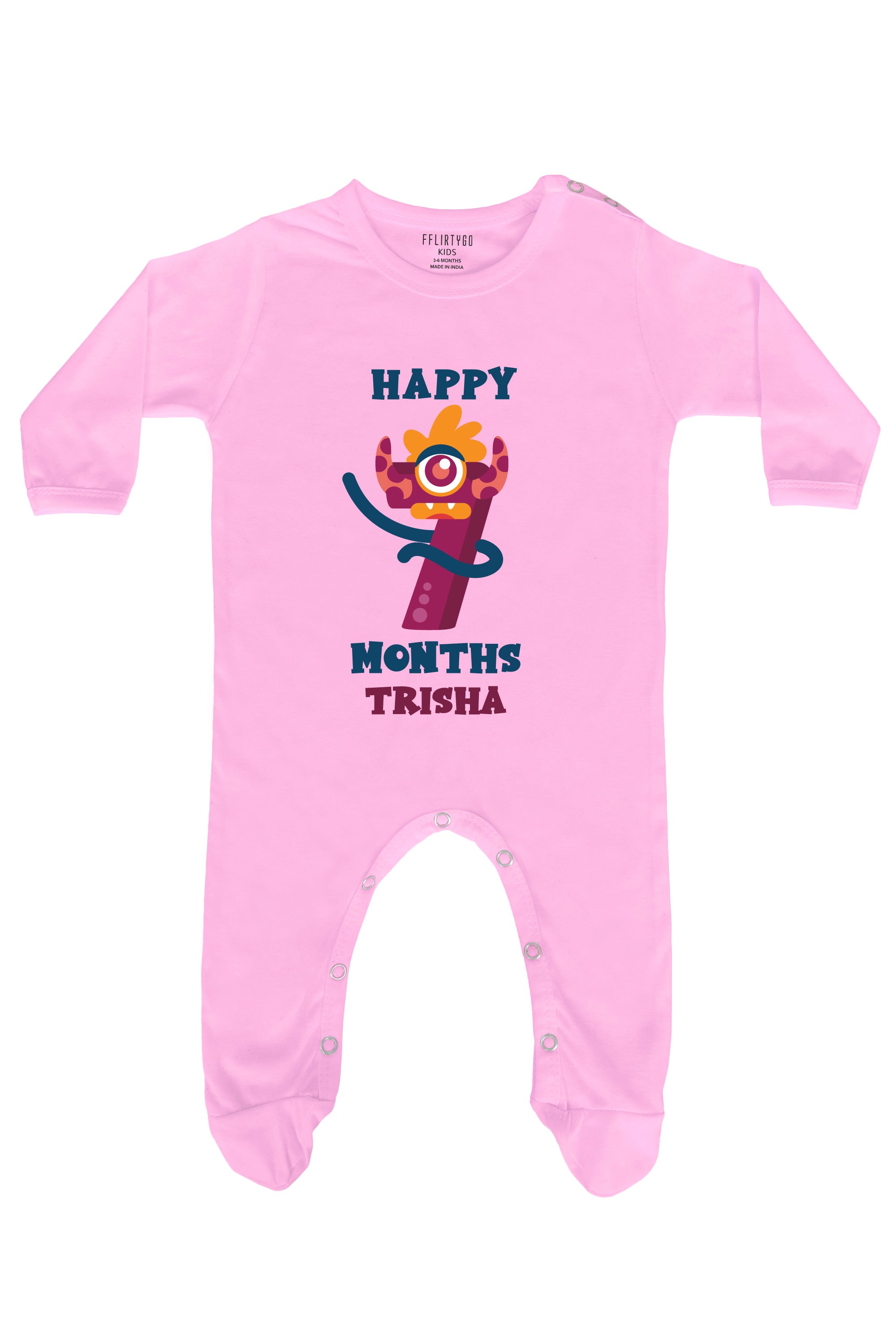 Seven Month Birthday Baby Romper | Onesies w/ Custom Name