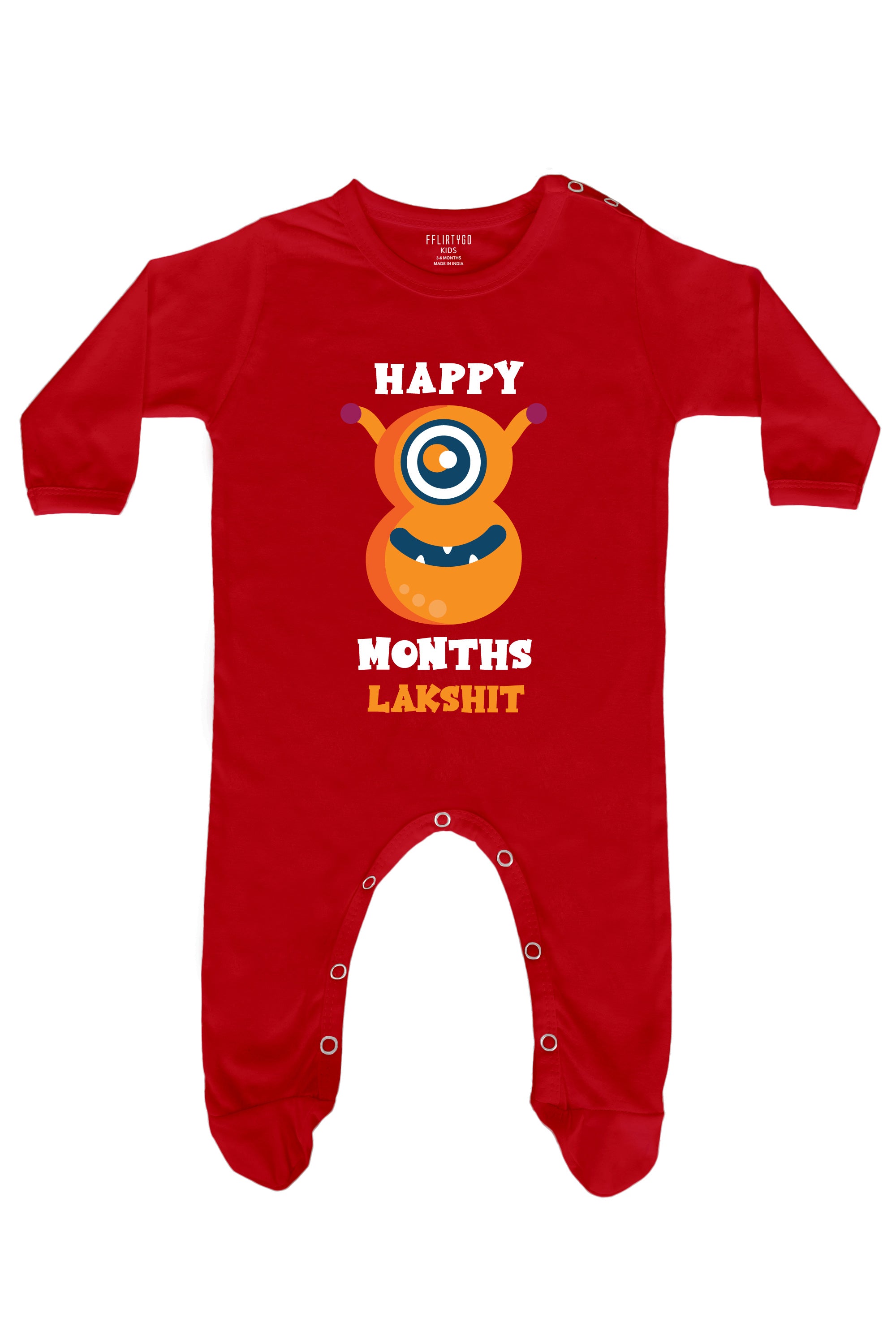 Eight Month Birthday Baby Romper | Onesies w/ Custom Name