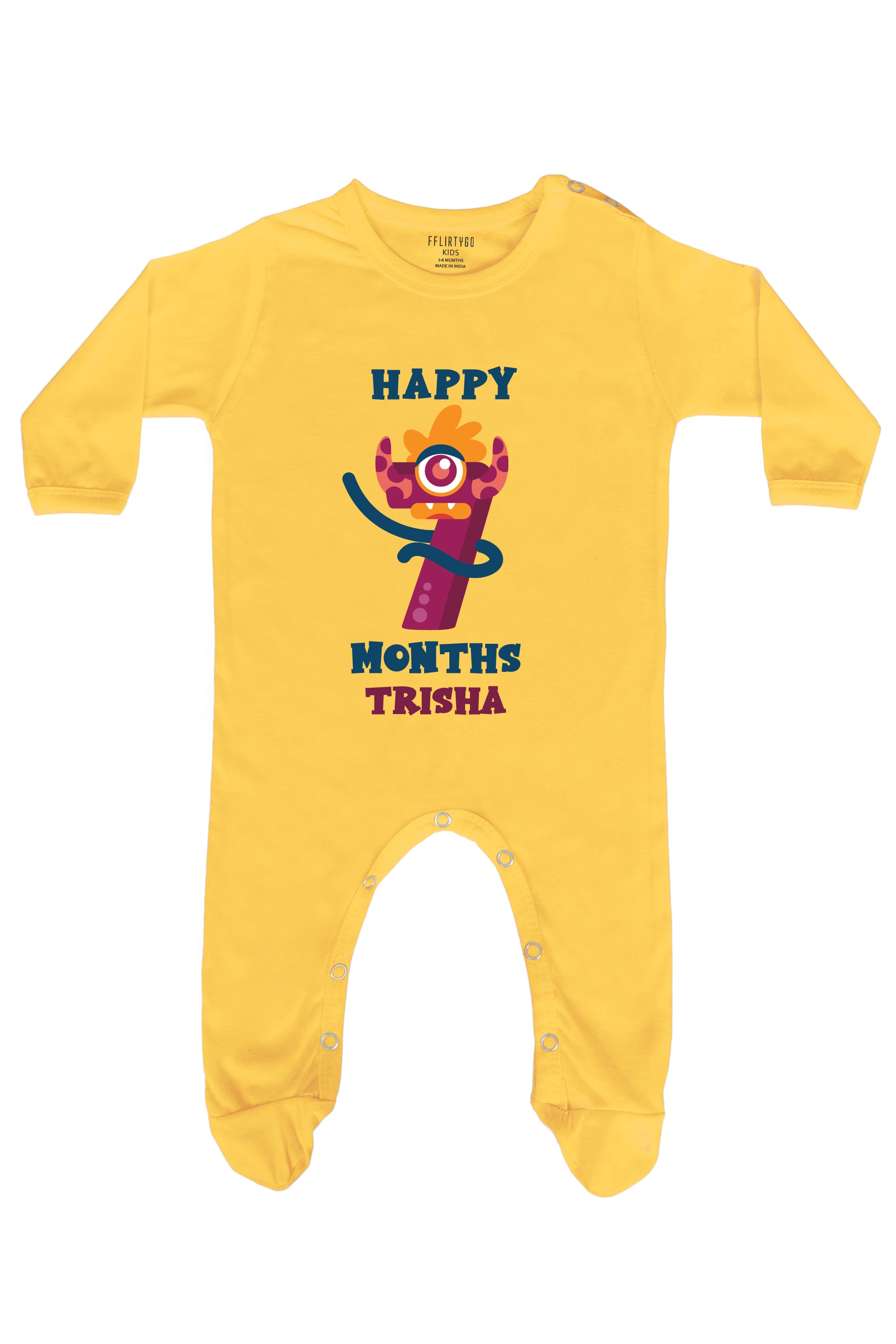 Seven Month Birthday Baby Romper | Onesies w/ Custom Name