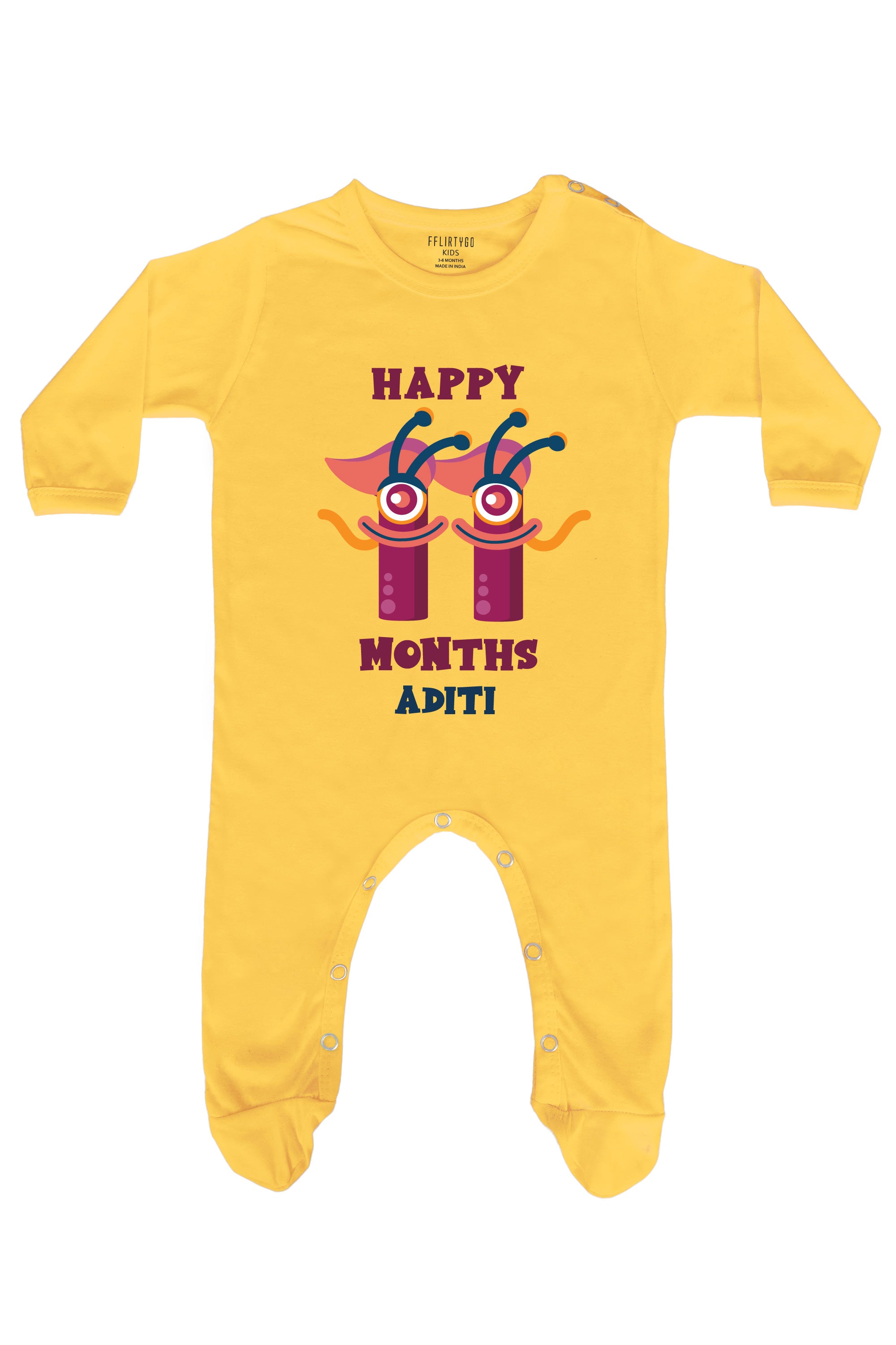 Eleven Month Birthday Baby Romper | Onesies w/ Custom Name