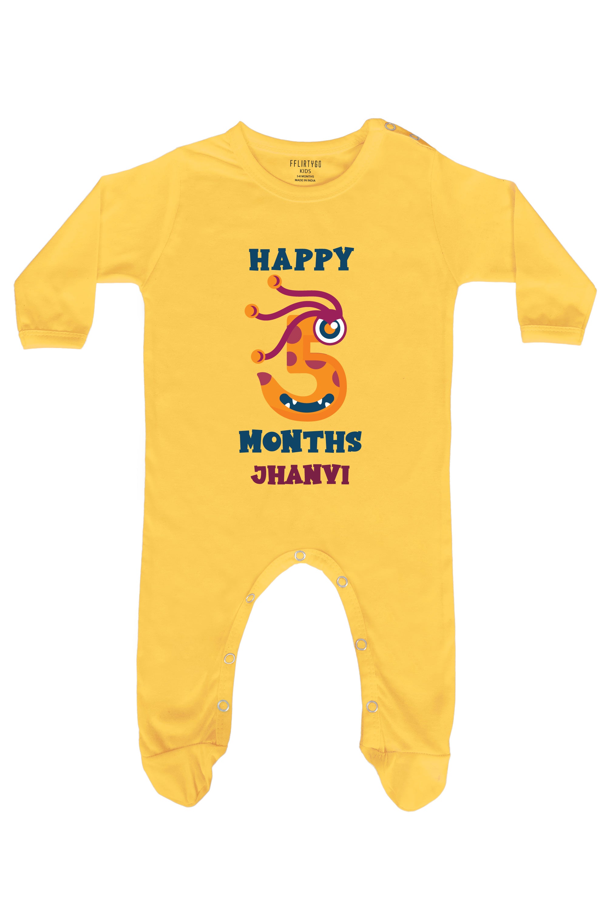 Five Month Birthday Baby Romper | Onesies w/ Custom Name