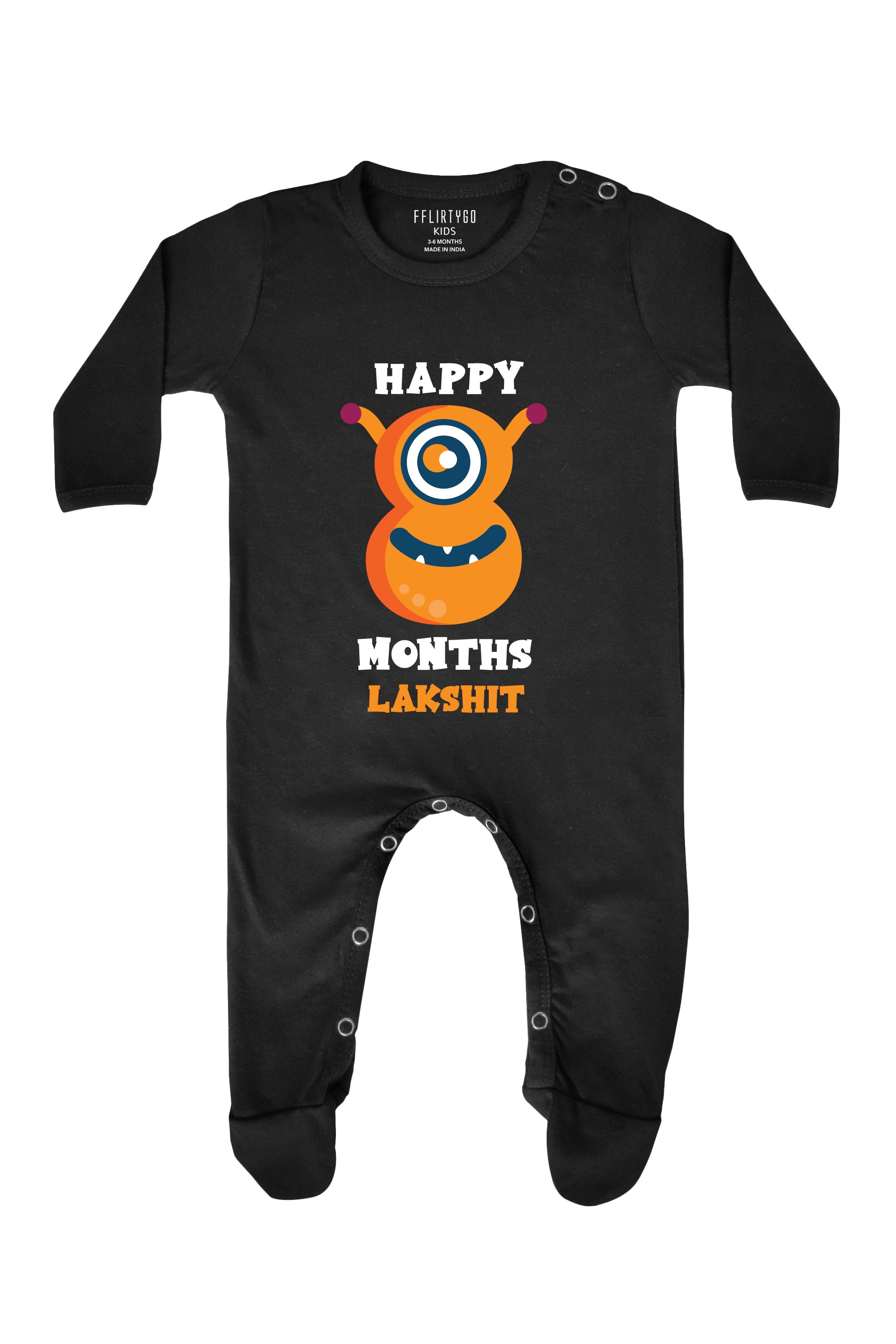 Eight Month Birthday Baby Romper | Onesies w/ Custom Name