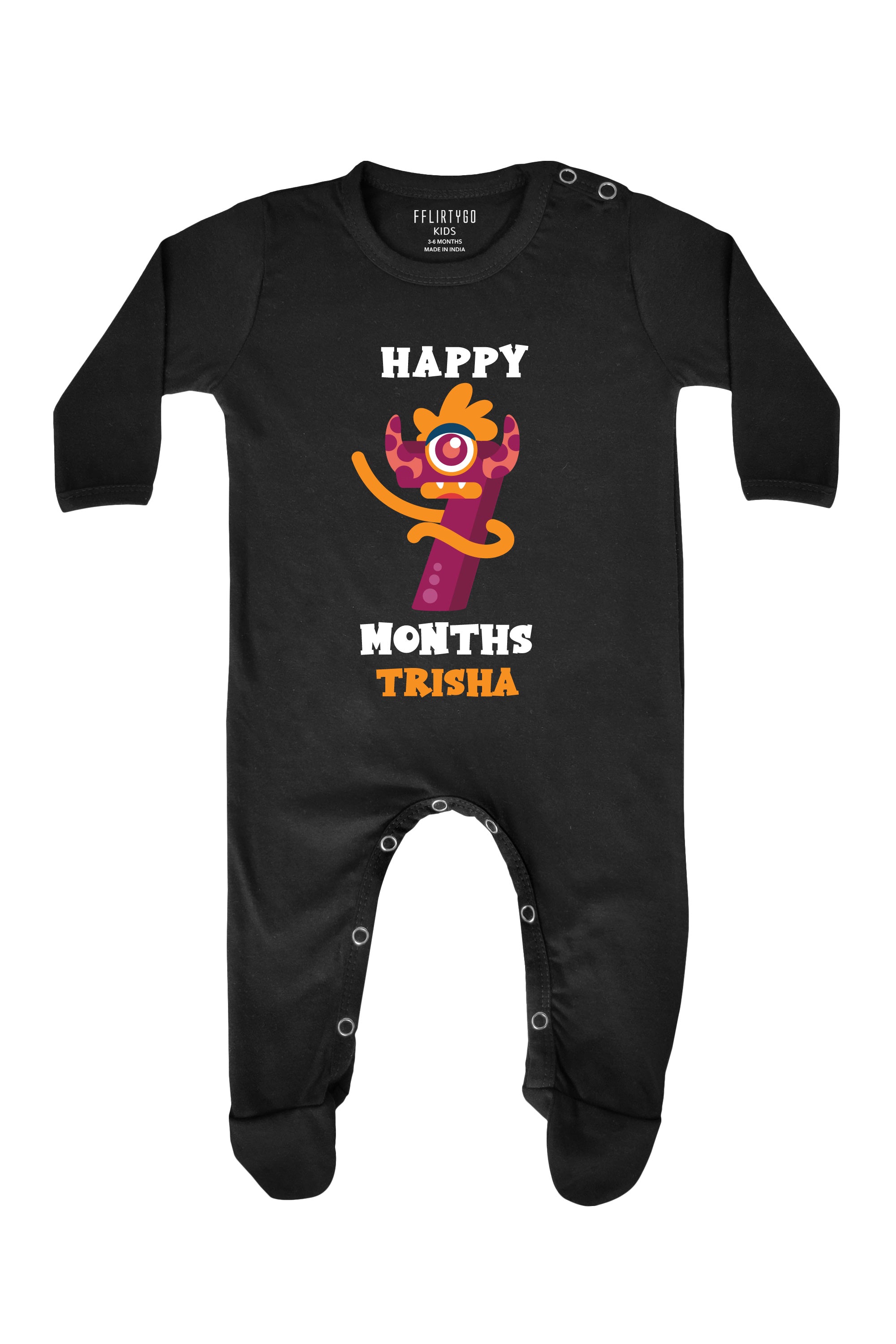 Seven Month Birthday Baby Romper | Onesies w/ Custom Name