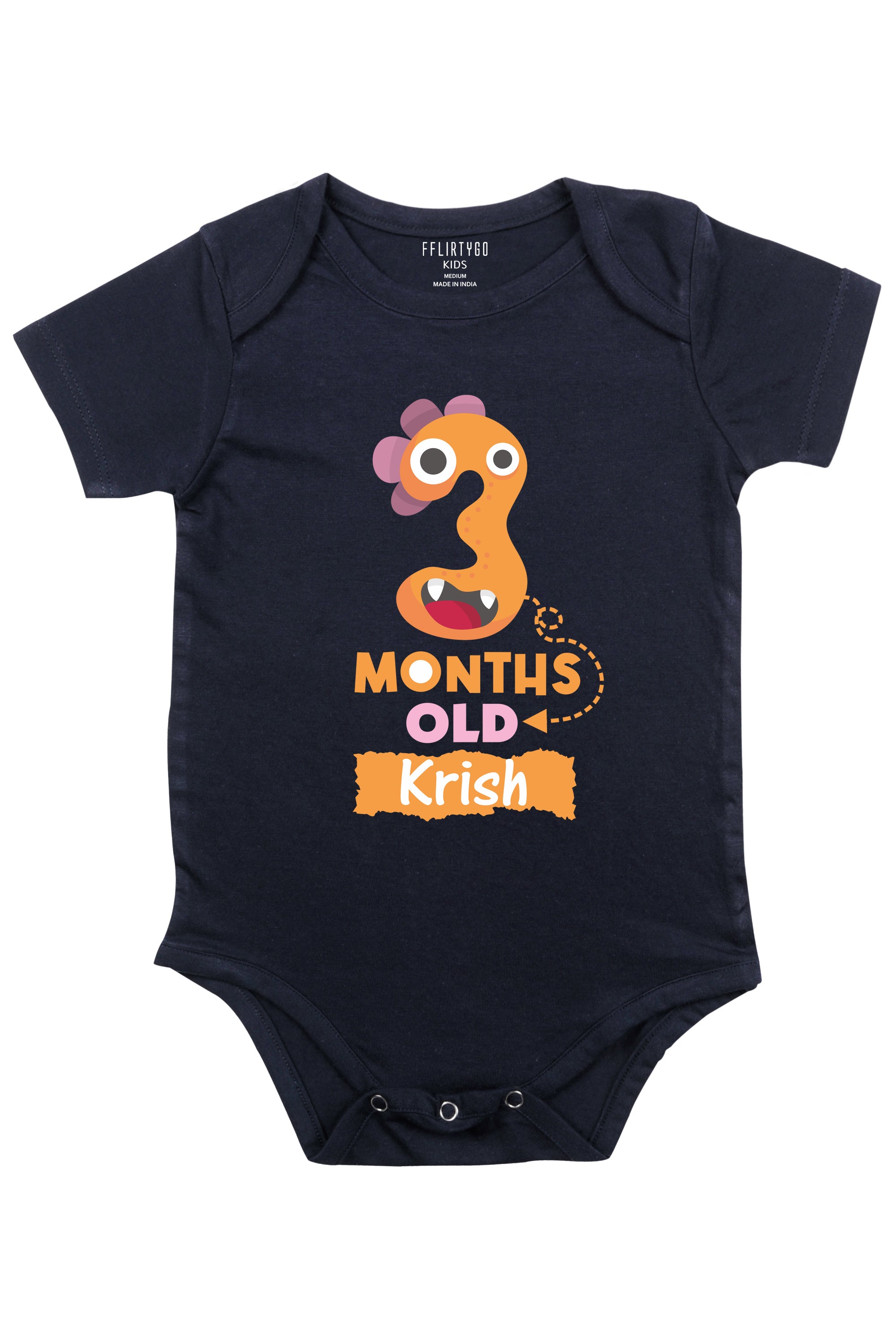 Three Month Milestone Baby Romper | Onesies w/ Custom Name