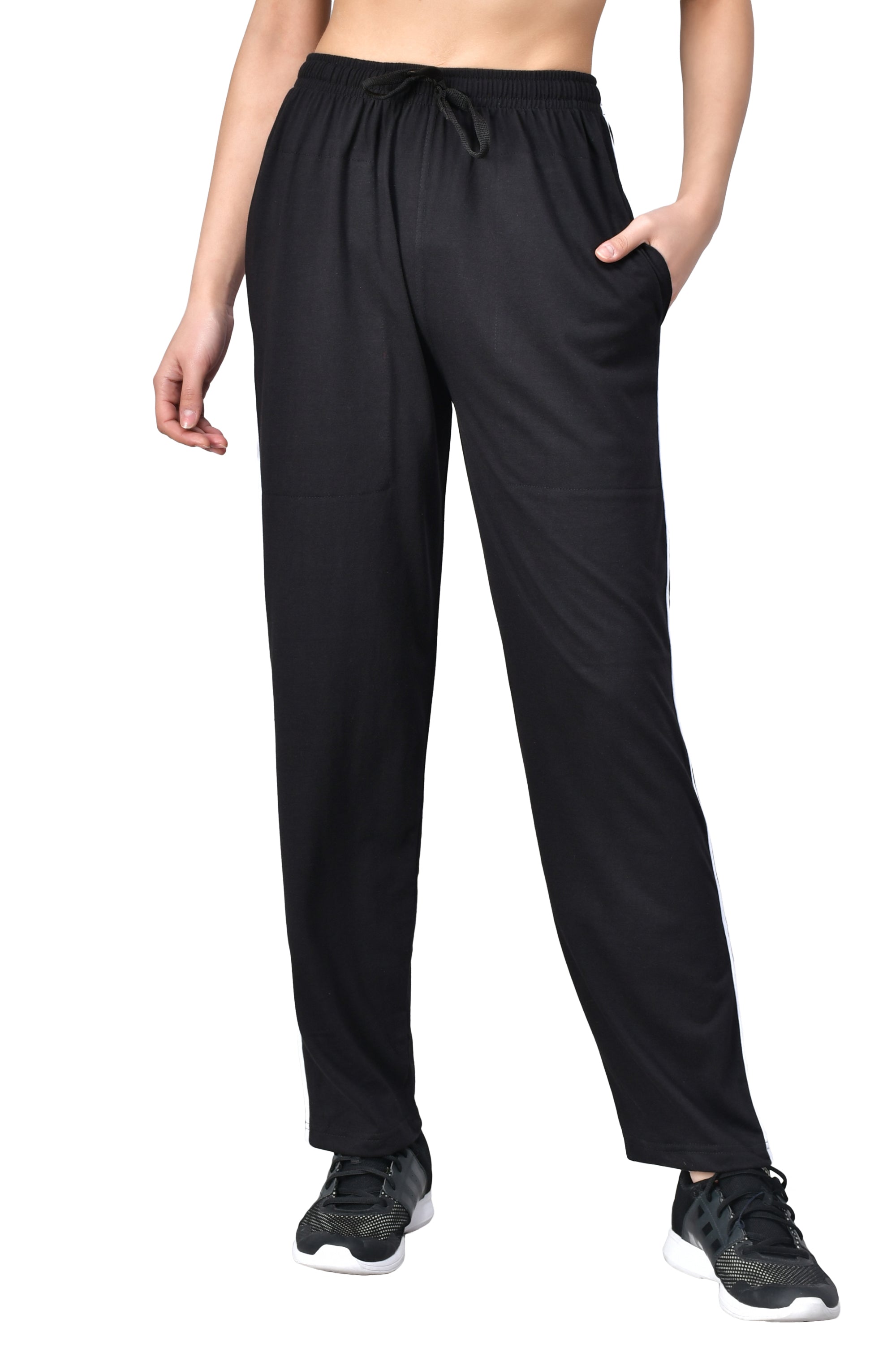 Buy Kissero Dry Fit Solid Womens Solid Black with Red Stripe Track Pant  SizeXLarge Online at Best Prices in India  JioMart