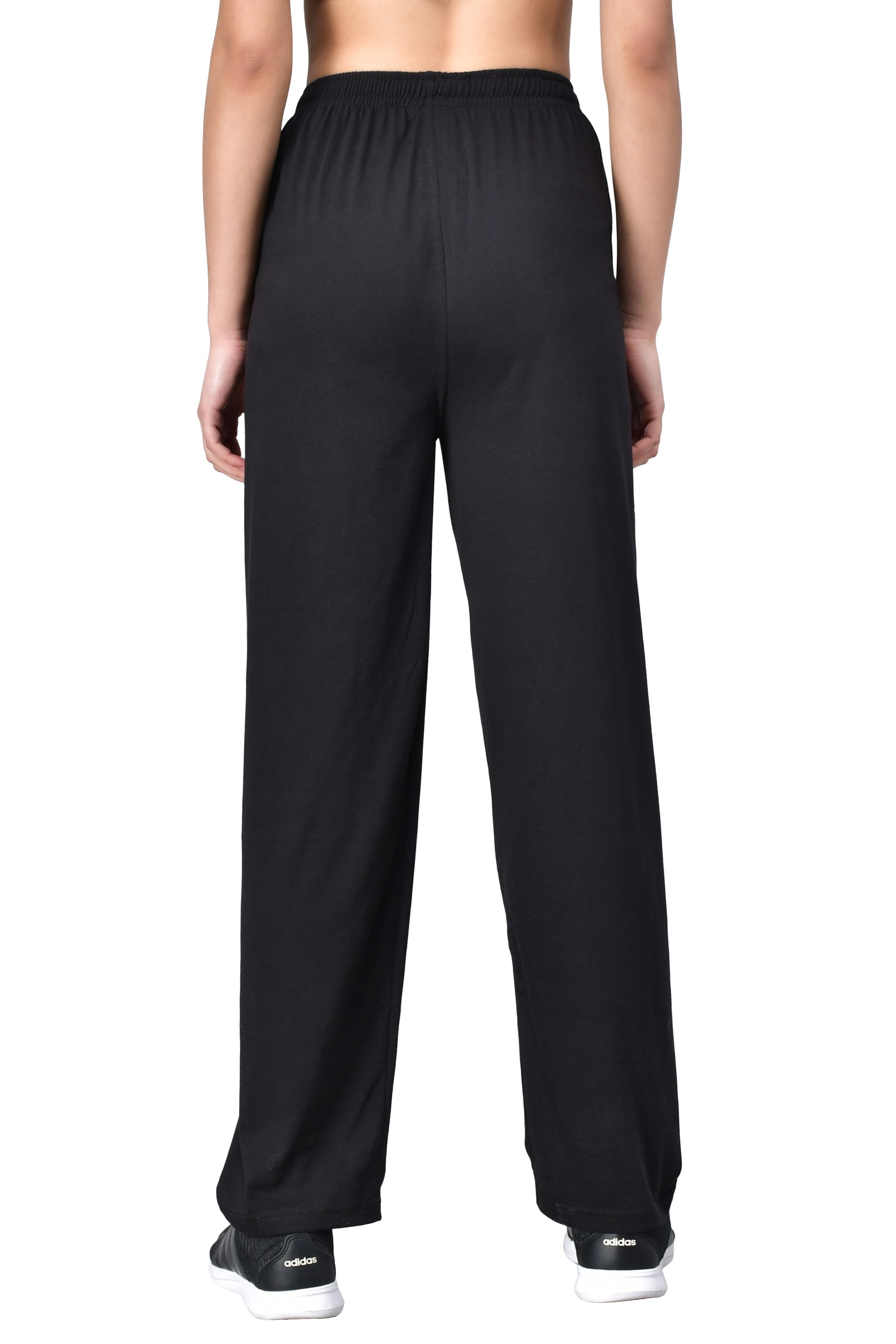 Women's Black Track Pants with Zip Pockets - FflirtyGo