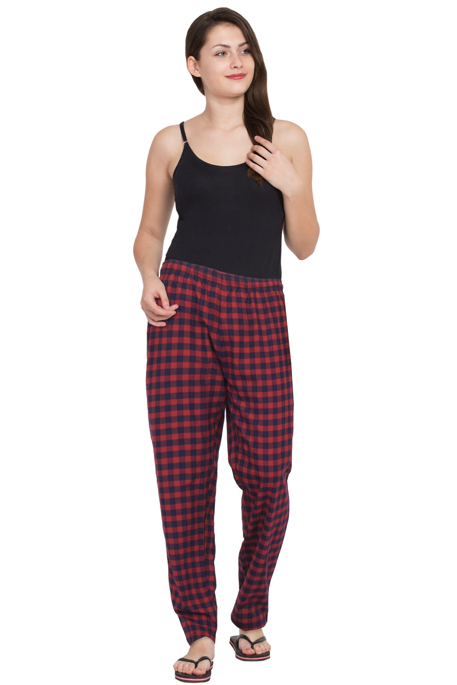 Red & Navy Check Pyjama - FflirtyGo