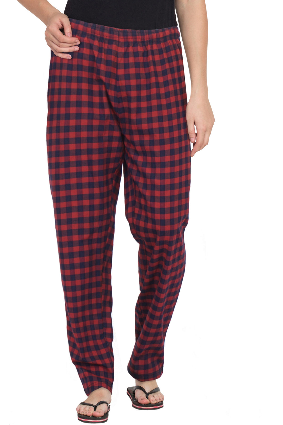 Red Christmas Pants, Chequered, Slim Fit, Long Leg, Sleepwear for Men