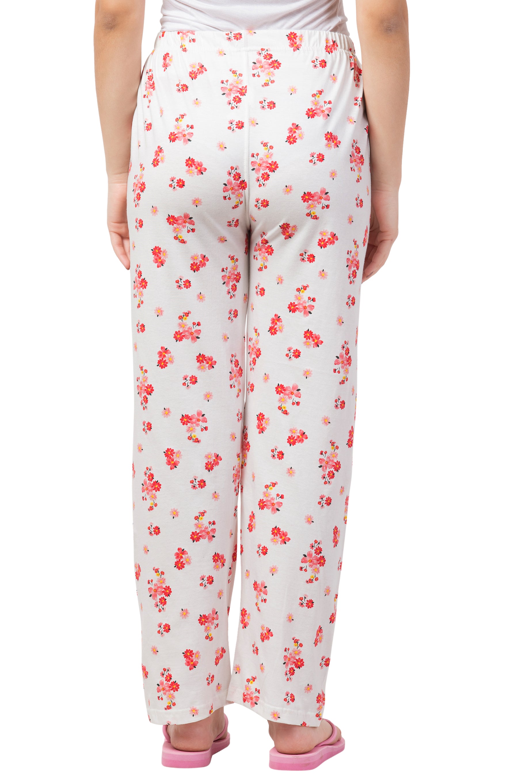 Red Intricate Floral Pyjama - FflirtyGo