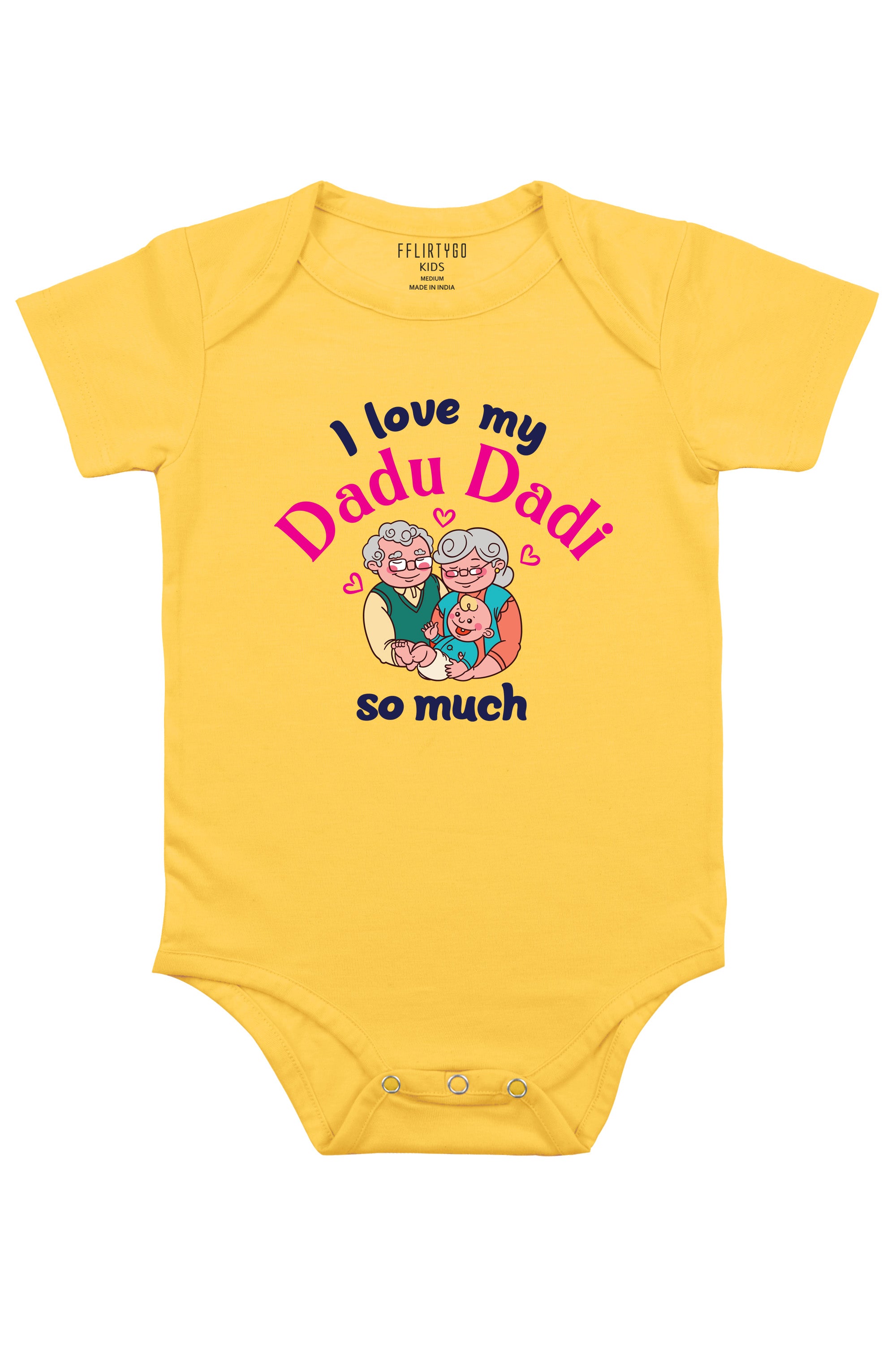 I Love My Dadu Dadi So Much Baby Romper | Onesies