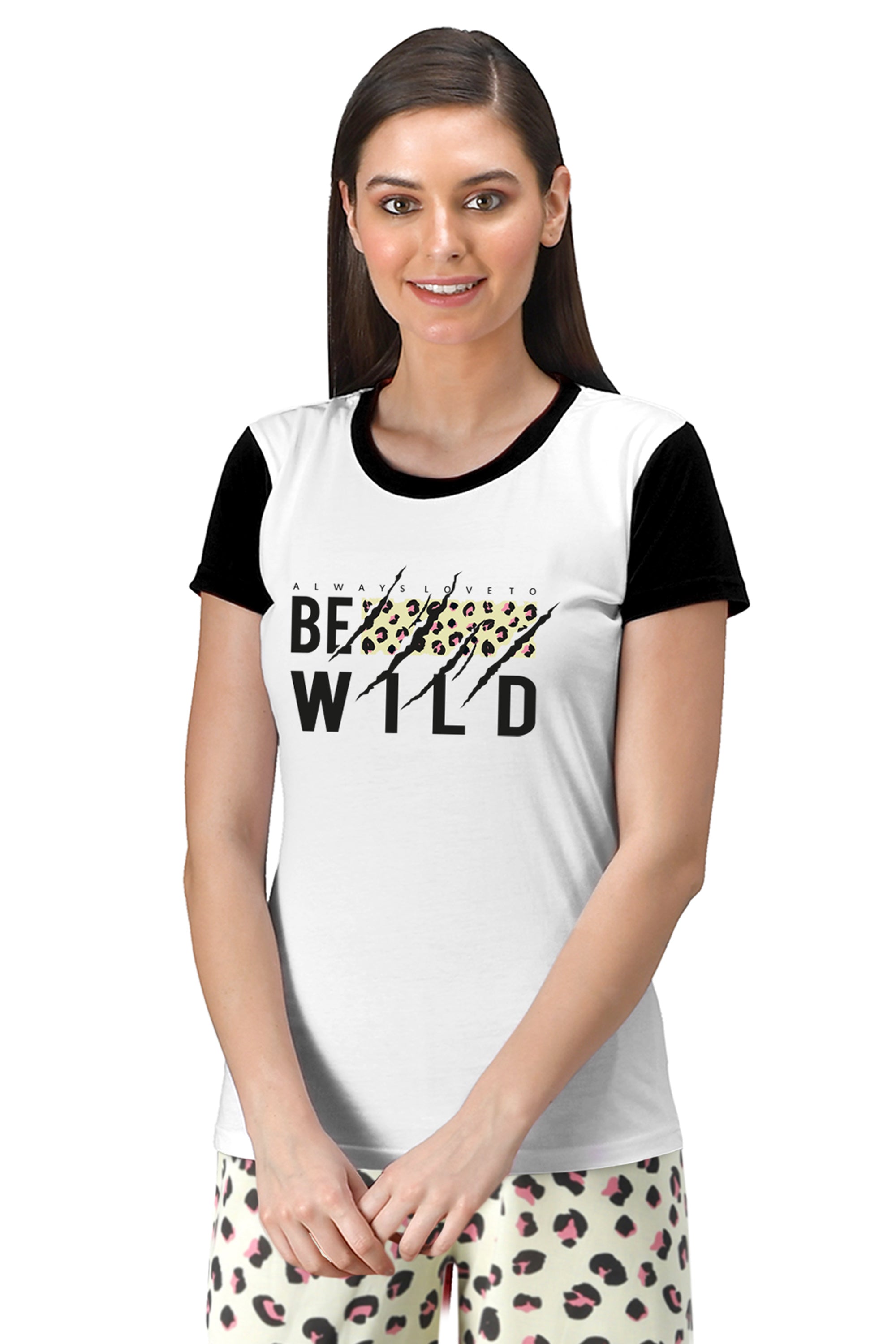 FflirtyGo Be Wild Printed Top and Pyjama Set - FflirtyGo