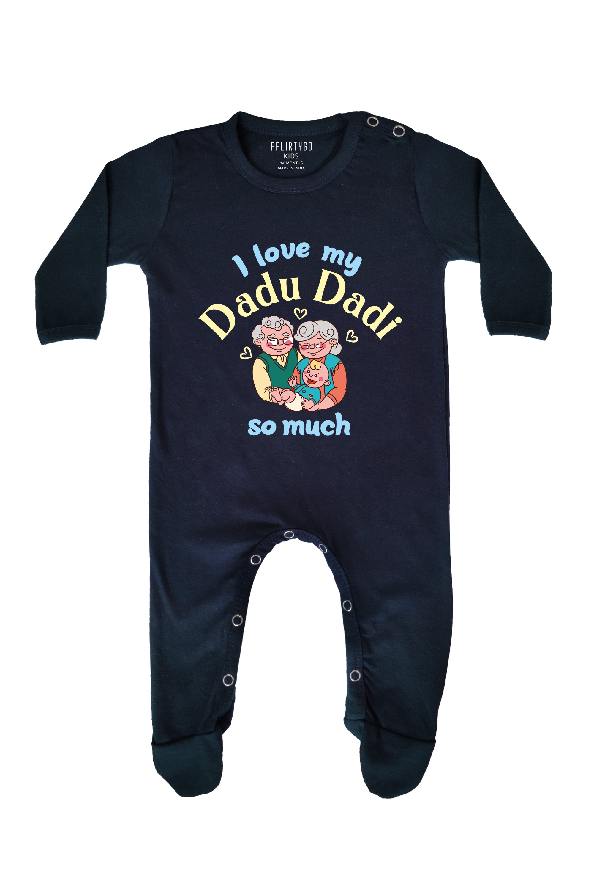 I Love My Dadu Dadi So Much Baby Romper | Onesies