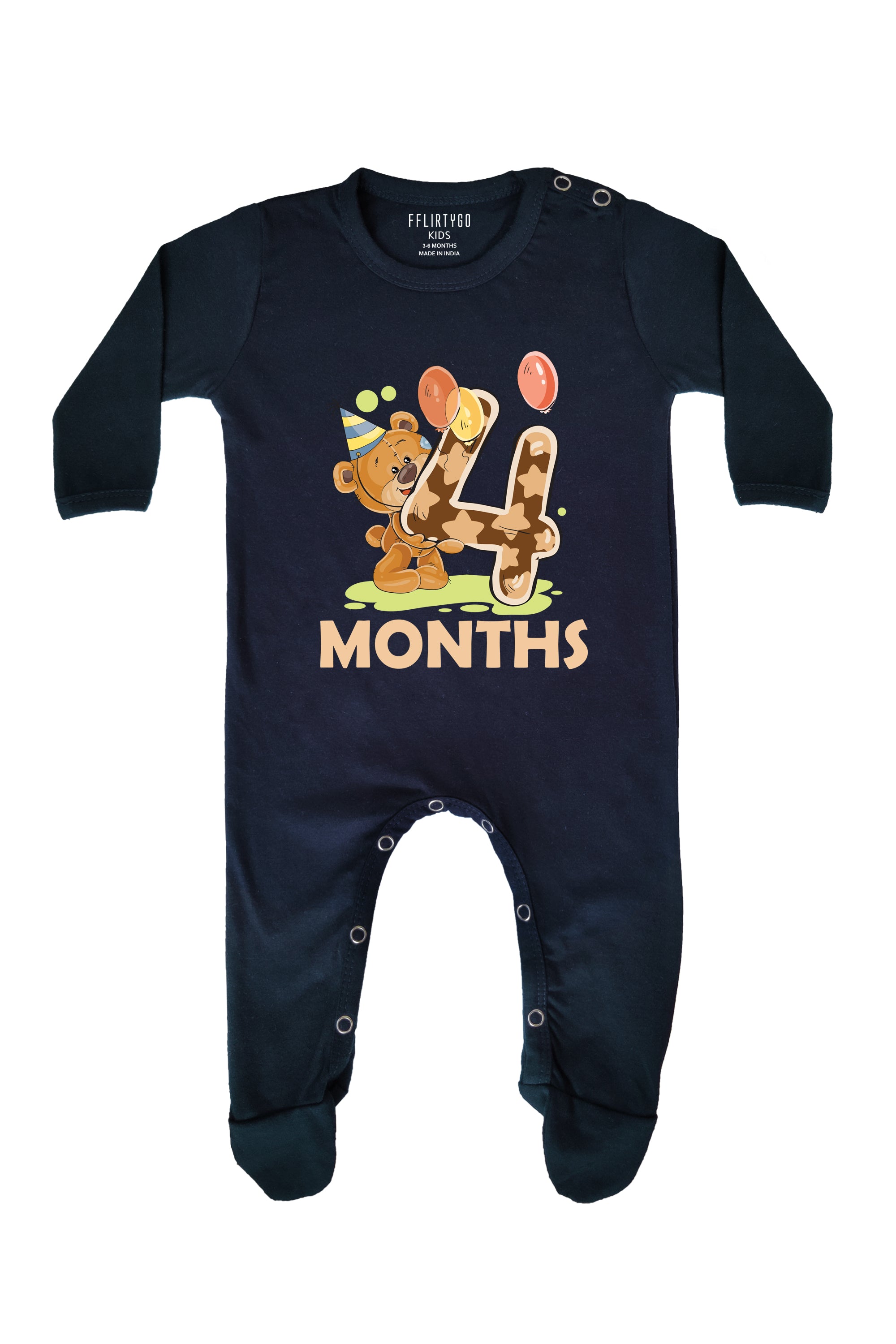 Four Months Milestone Baby Romper | Onesies