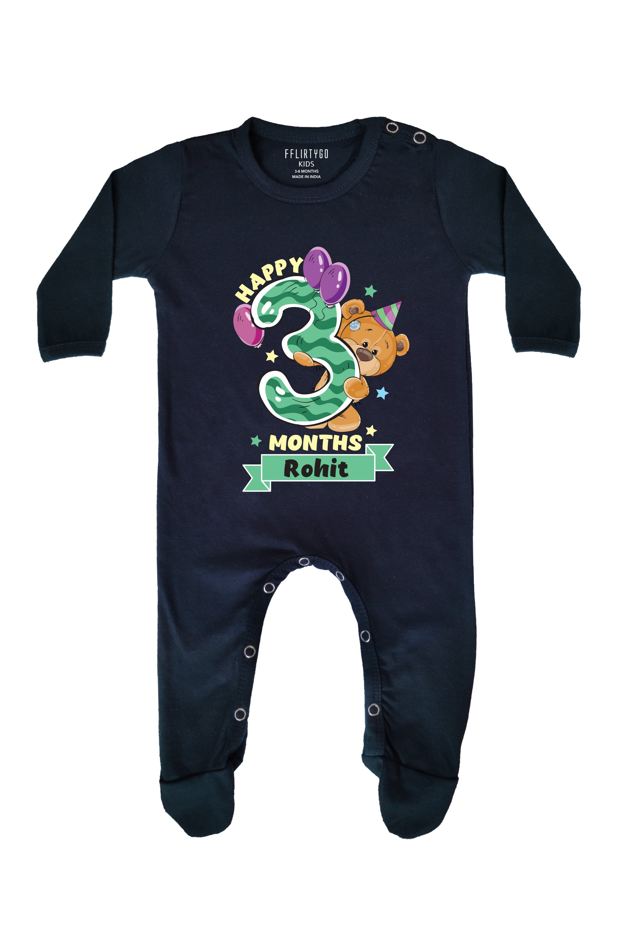 Happy 3 Months Baby Romper | Onesies w/ Custom Name