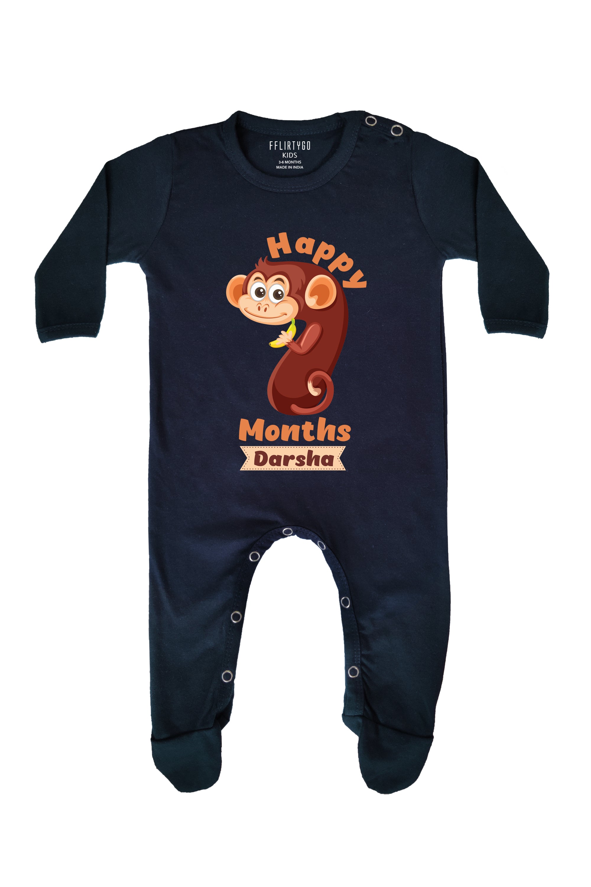 Seven Month Milestone Baby Romper | Onesies w/ Custom Name