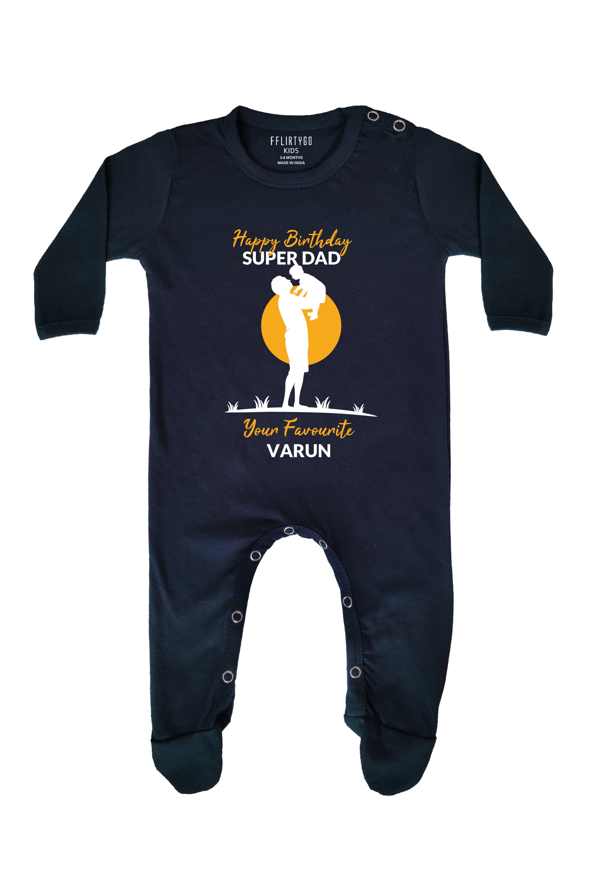 Happy Birthday Super Dad Baby Romper | Onesies w/ Custom Name