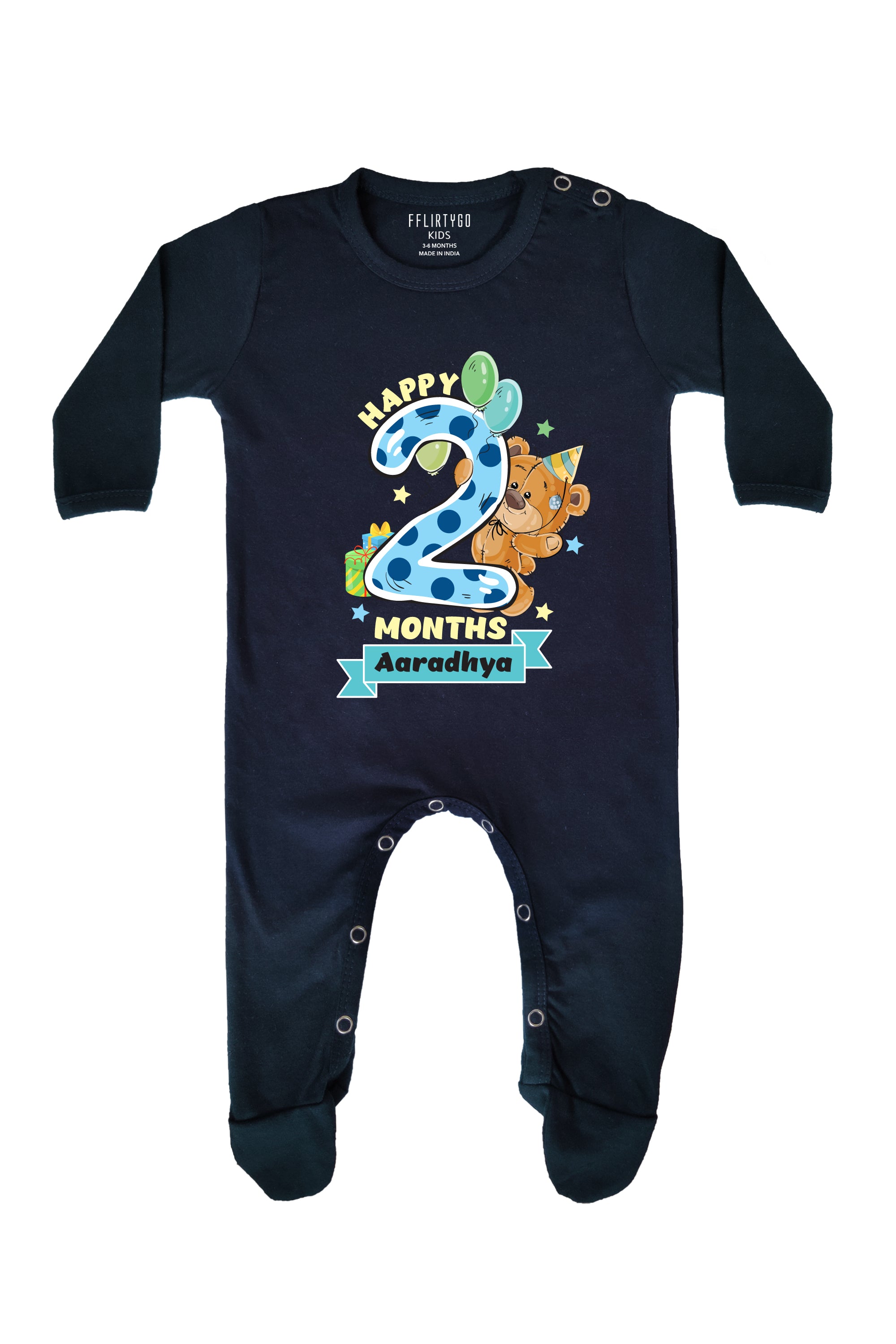 Two Months Milestone Baby Romper | Onesies w/ Custom Name