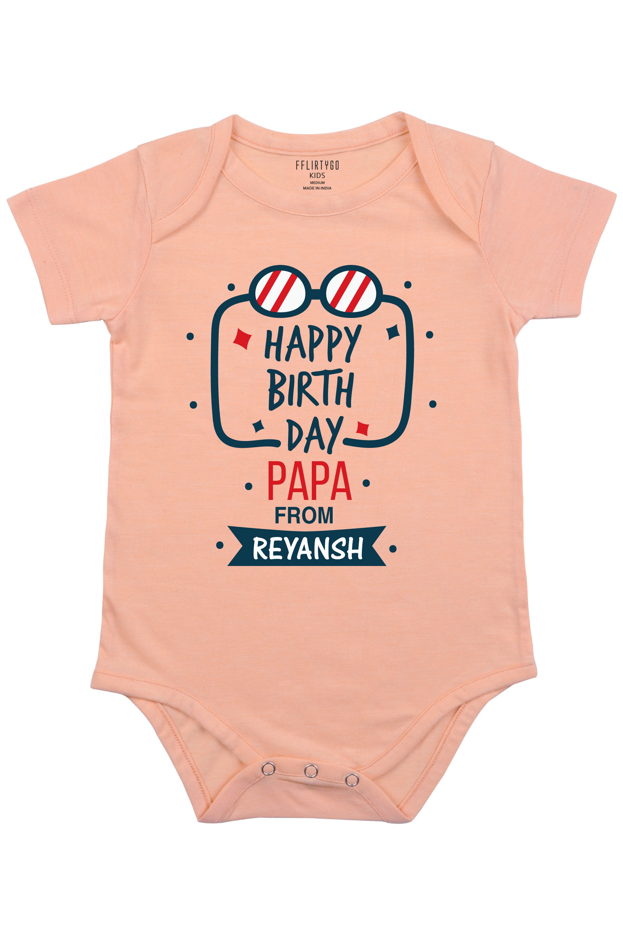 Happy Birthday Papa  Baby Romper | Onesies w/ Custom Name