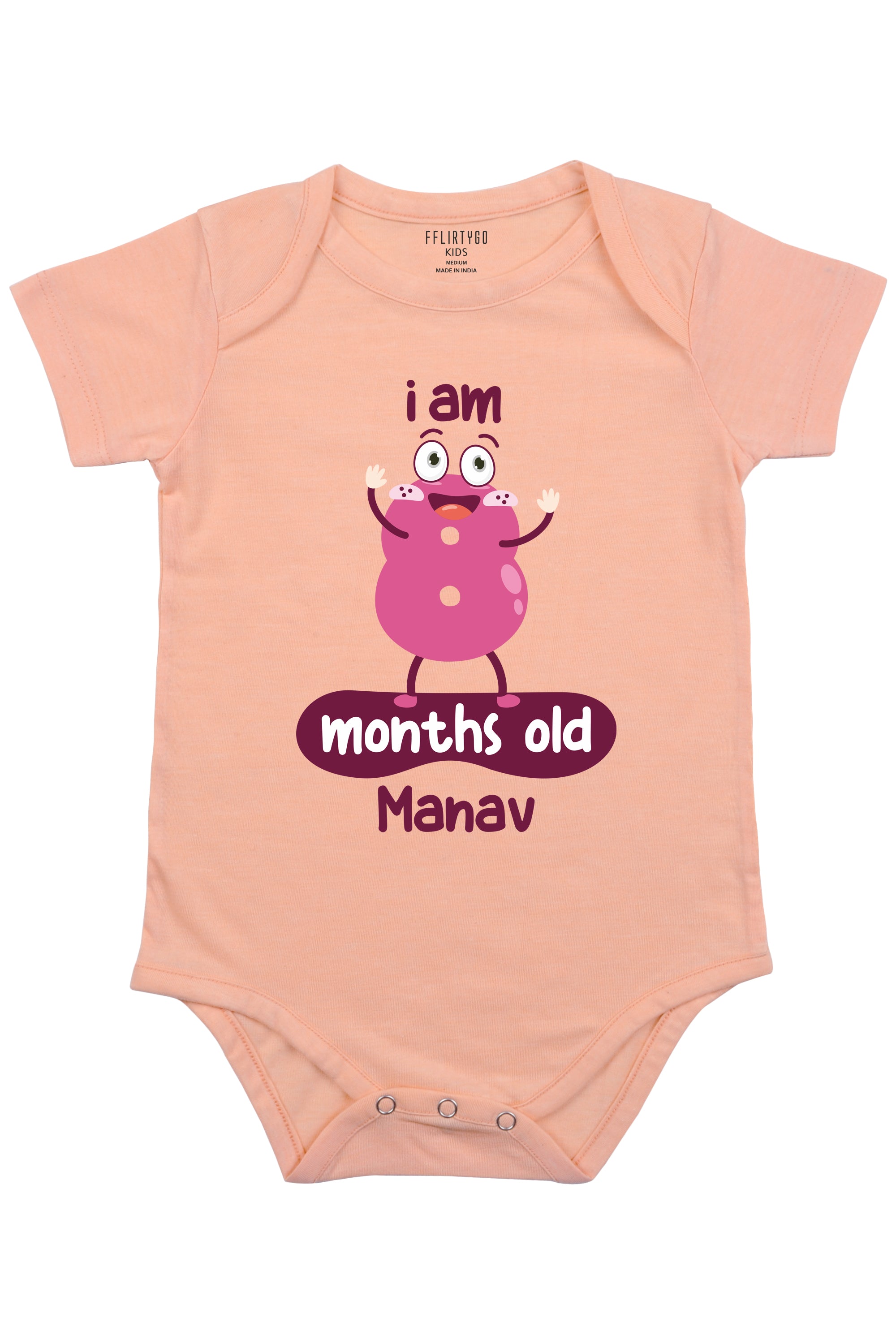 Eight Months Milestone Baby Romper | Onesies w/ Custom Name