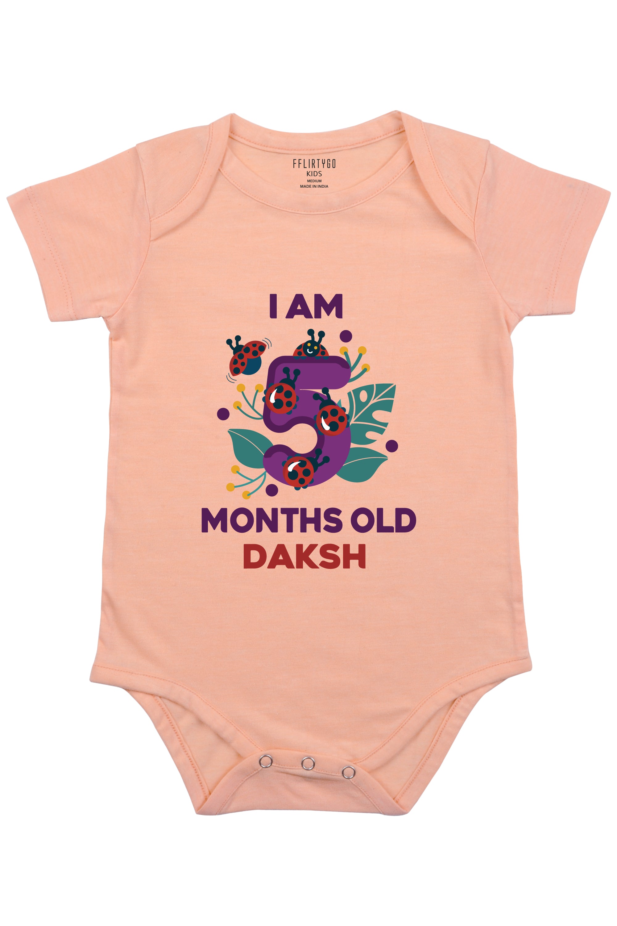 Five Month Birthday Baby Romper | Onesies w/ Custom Name