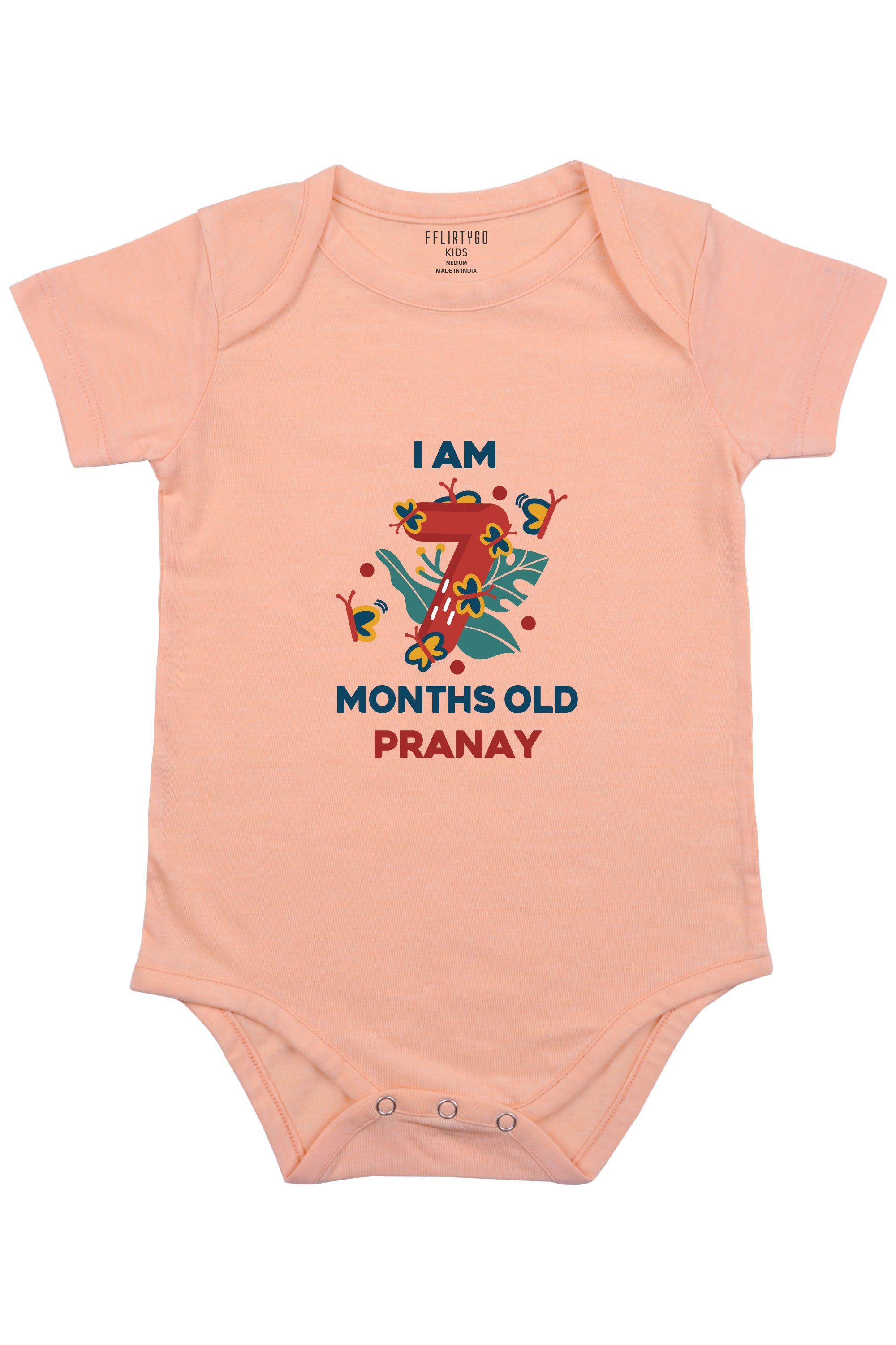 Seven Month Birthday Baby Romper | Onesies w/ Custom Name