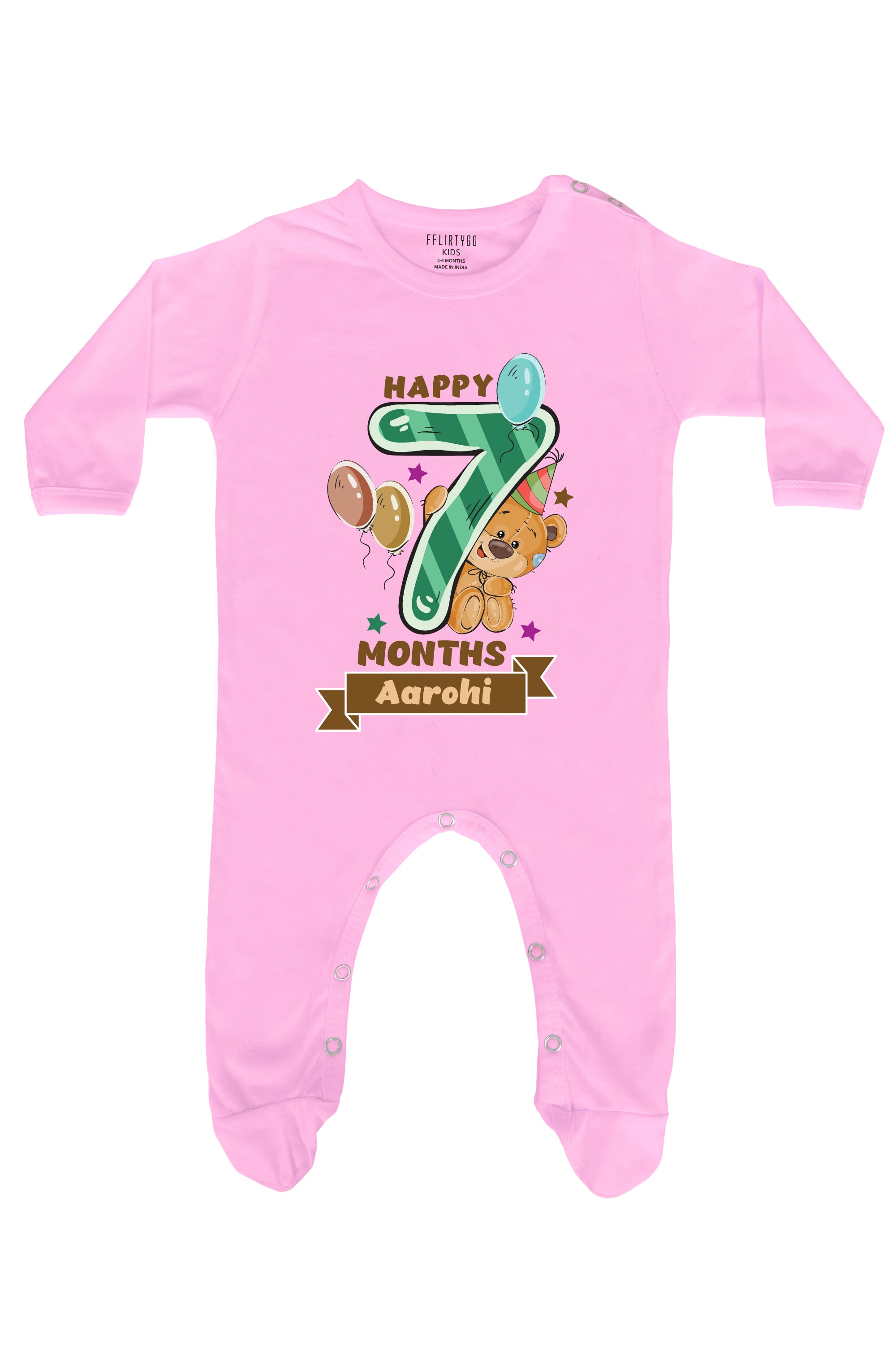 Happy Seven Months Milestone Baby Romper | Onesies w/ Custom Name