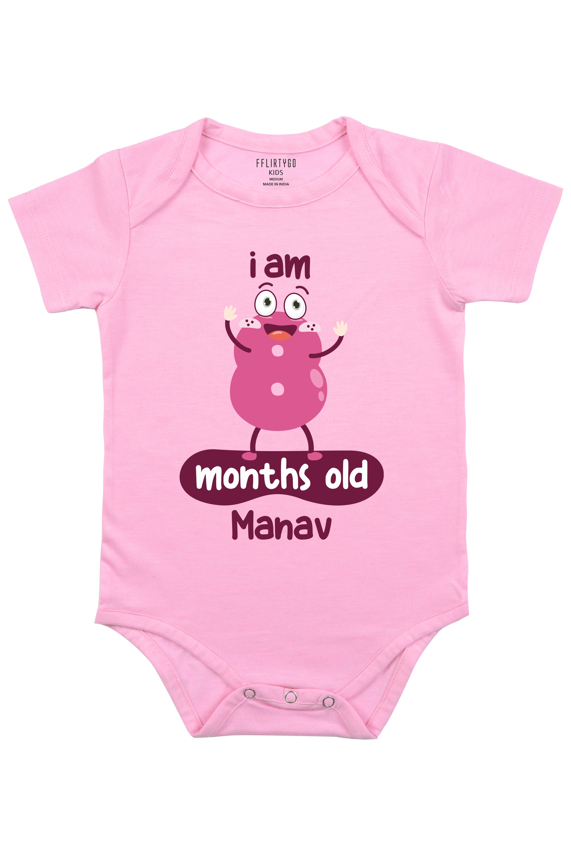 Eight Months Milestone Baby Romper | Onesies w/ Custom Name