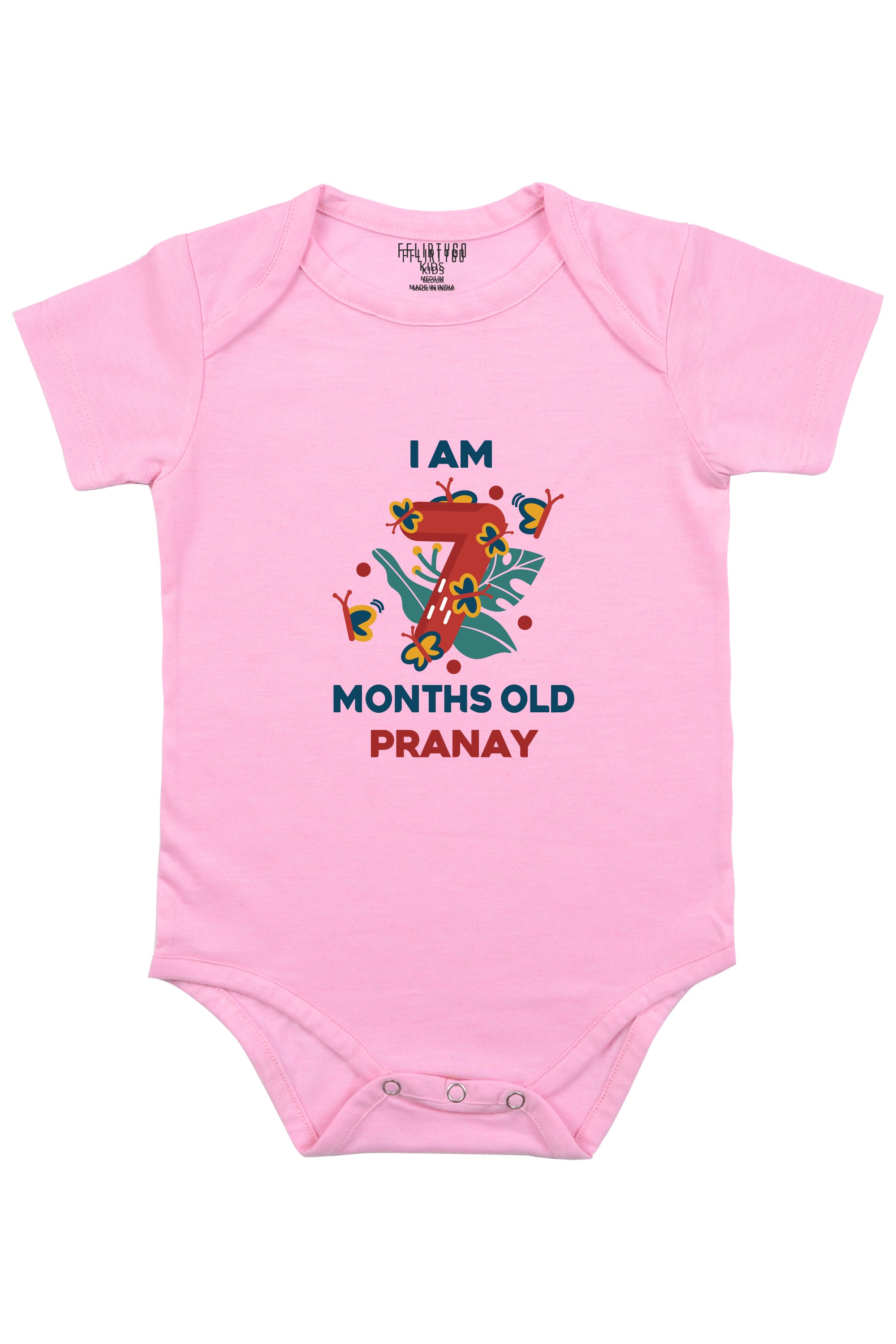 Seven Month Birthday Baby Romper | Onesies w/ Custom Name