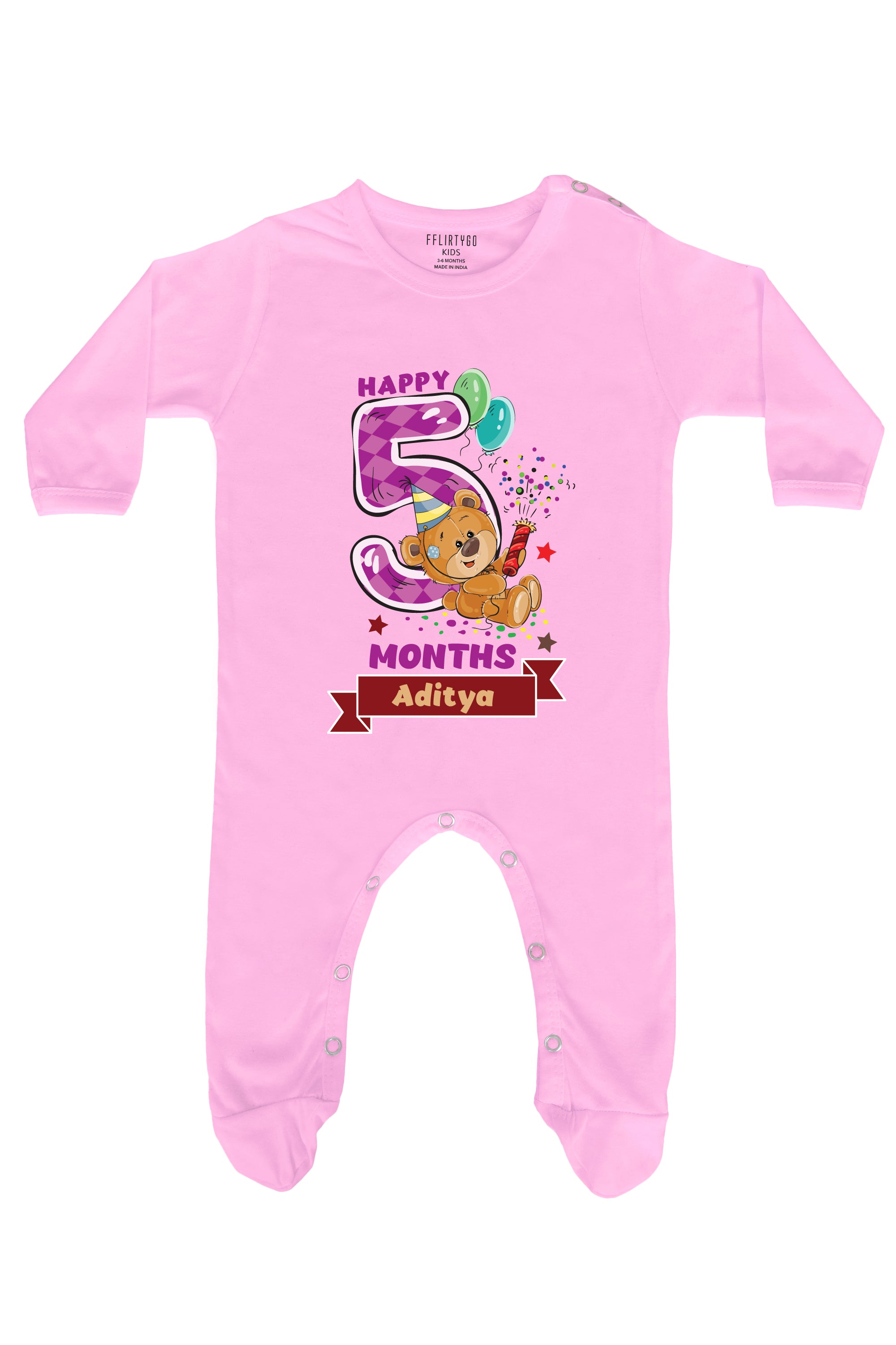 Happy 5 Months Milestone Baby Romper | Onesies w/ Custom Name