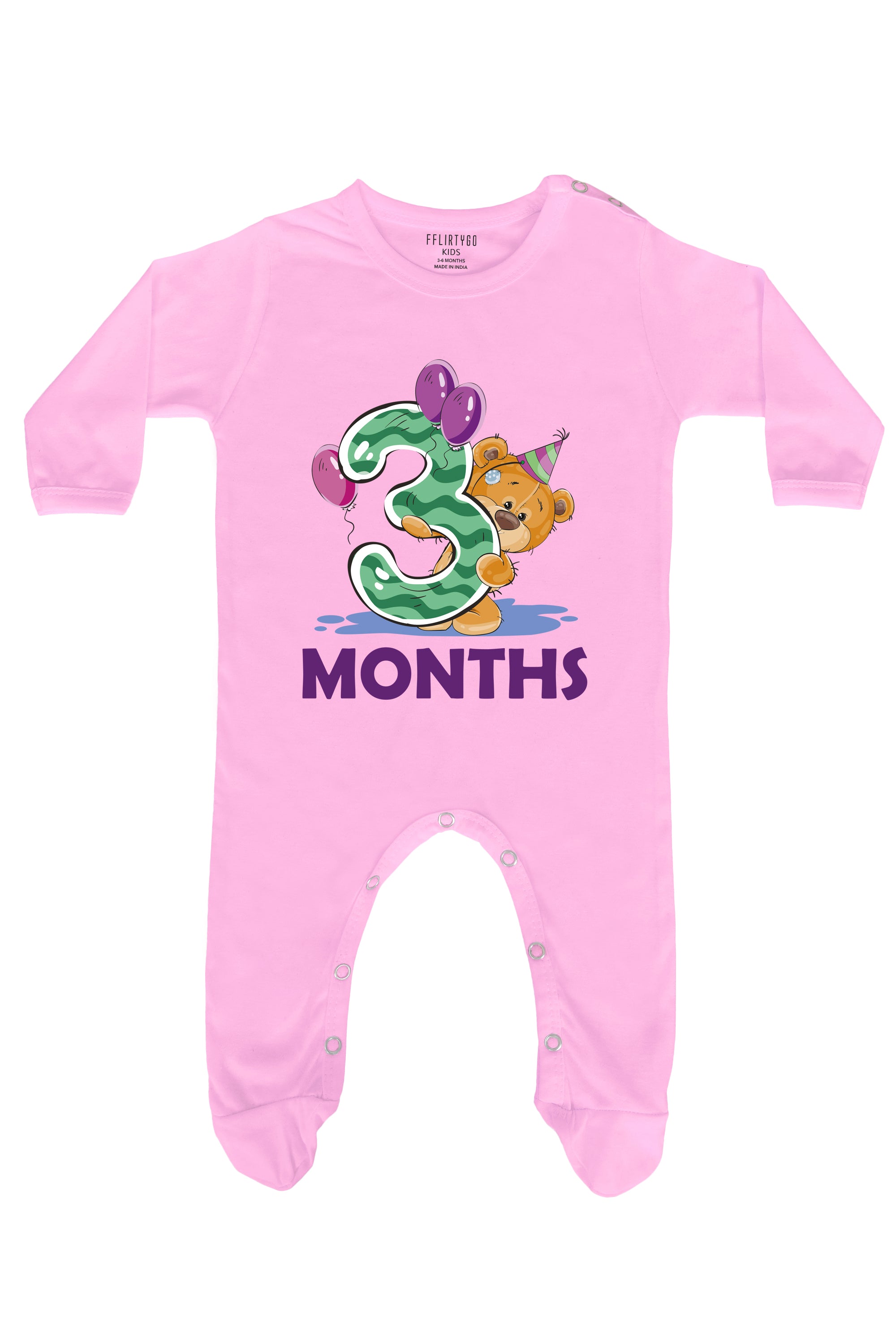 Three Months Milestone - Teddy Baby Romper | Onesies