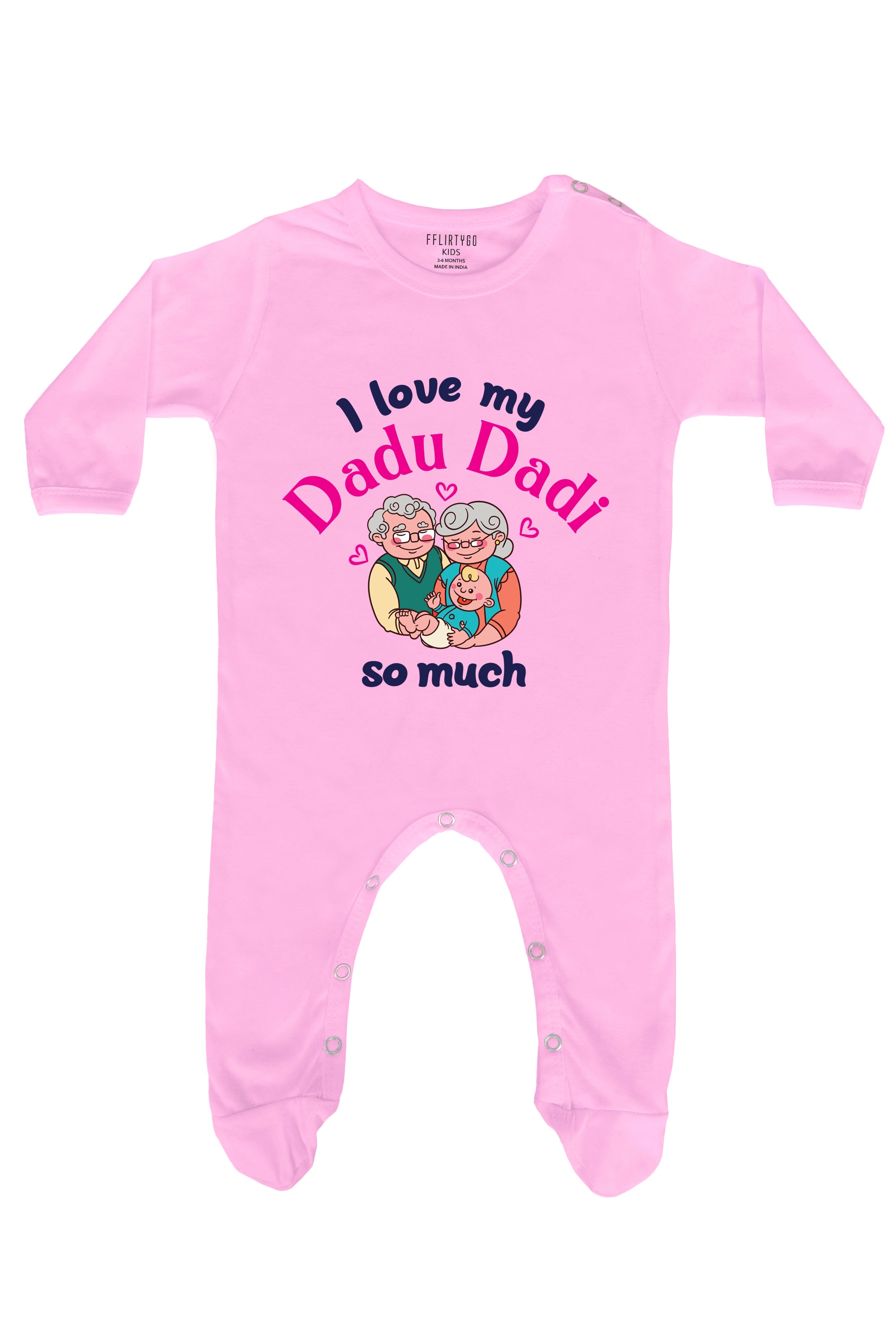 I Love My Dadu Dadi So Much Baby Romper | Onesies