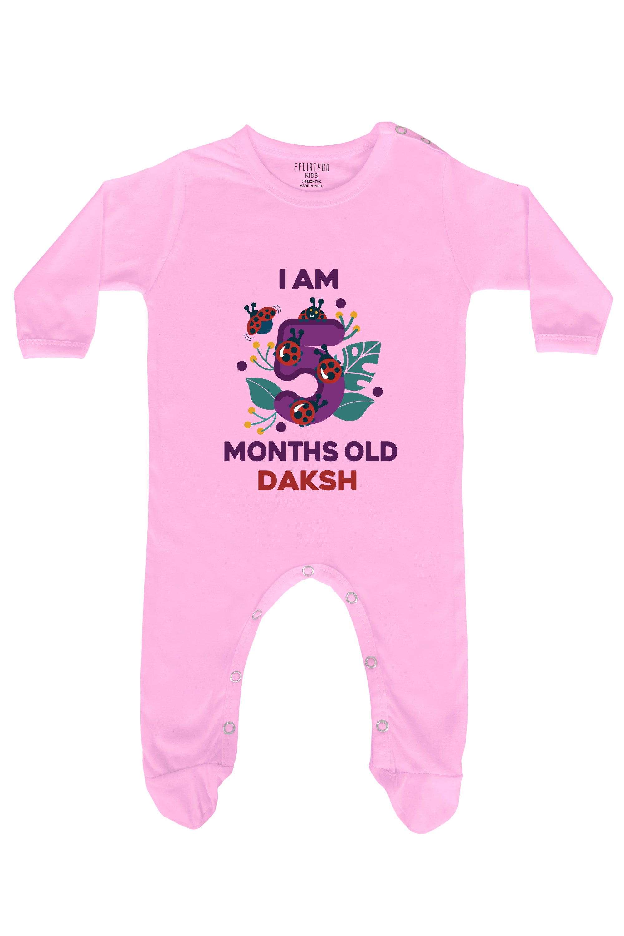 Five Month Birthday Baby Romper | Onesies w/ Custom Name