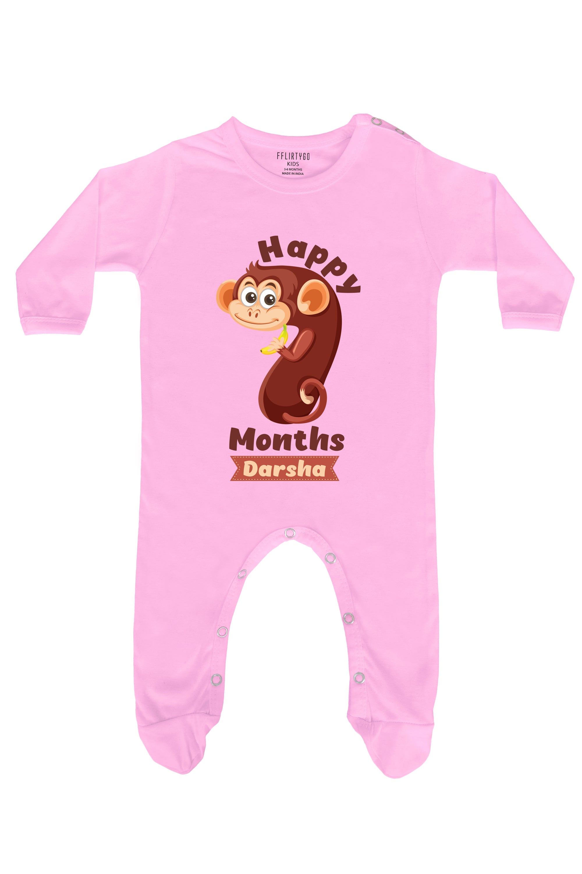 Seven Month Milestone Baby Romper | Onesies w/ Custom Name