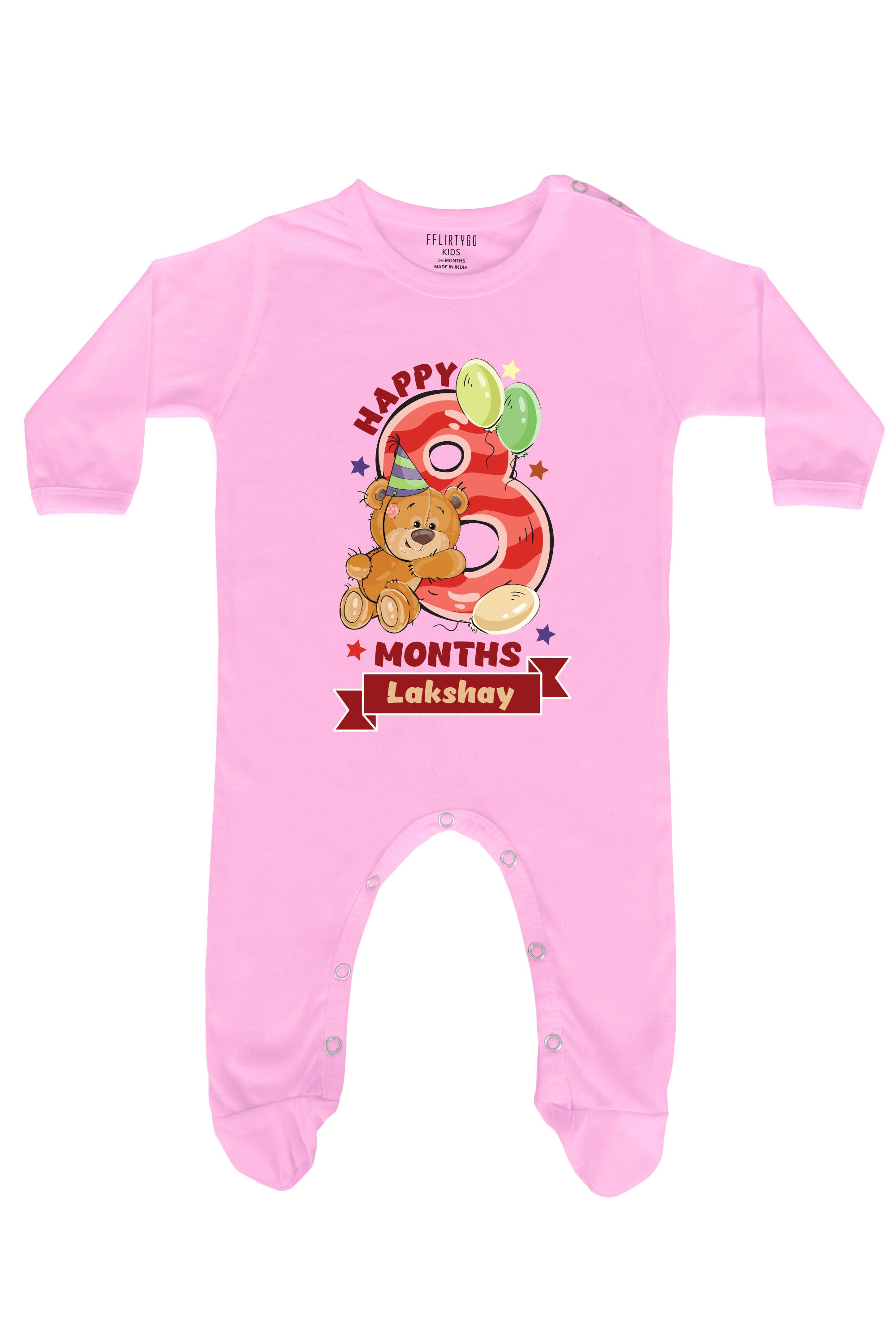 Happy Eight Months Milestone Baby Romper | Onesies w/ Custom Name