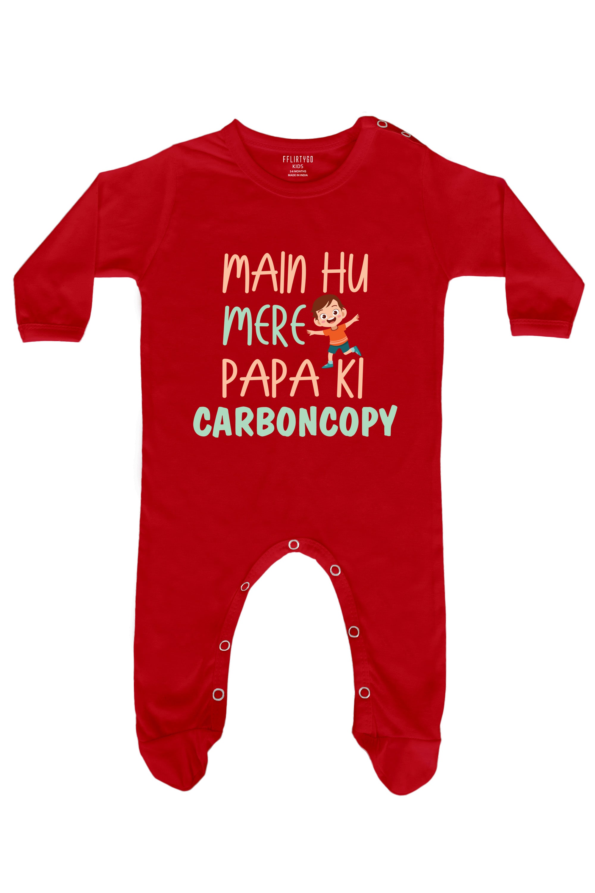 Main Hu Mere Papa Ki Carboncopy Boy Baby Romper | Onesies