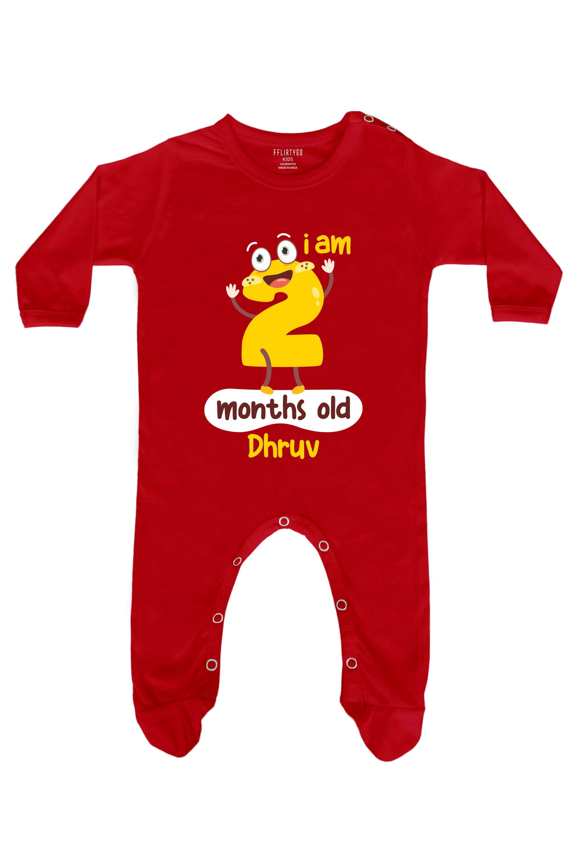 Two Months Milestone Baby Romper | Onesies w/ Custom Name