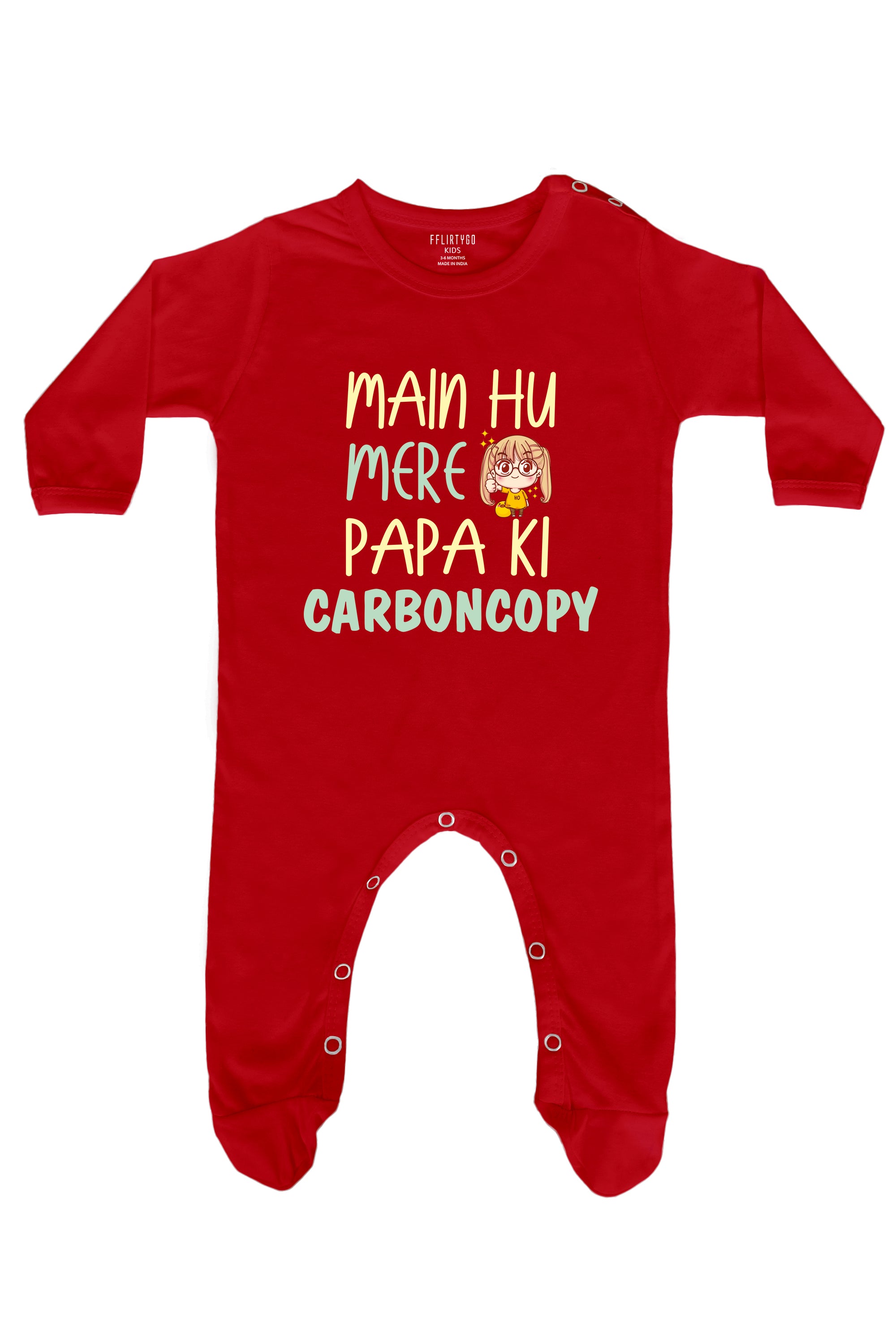 Main Hu Mere Papa Ki Carboncopy Girl Baby Romper | Onesies