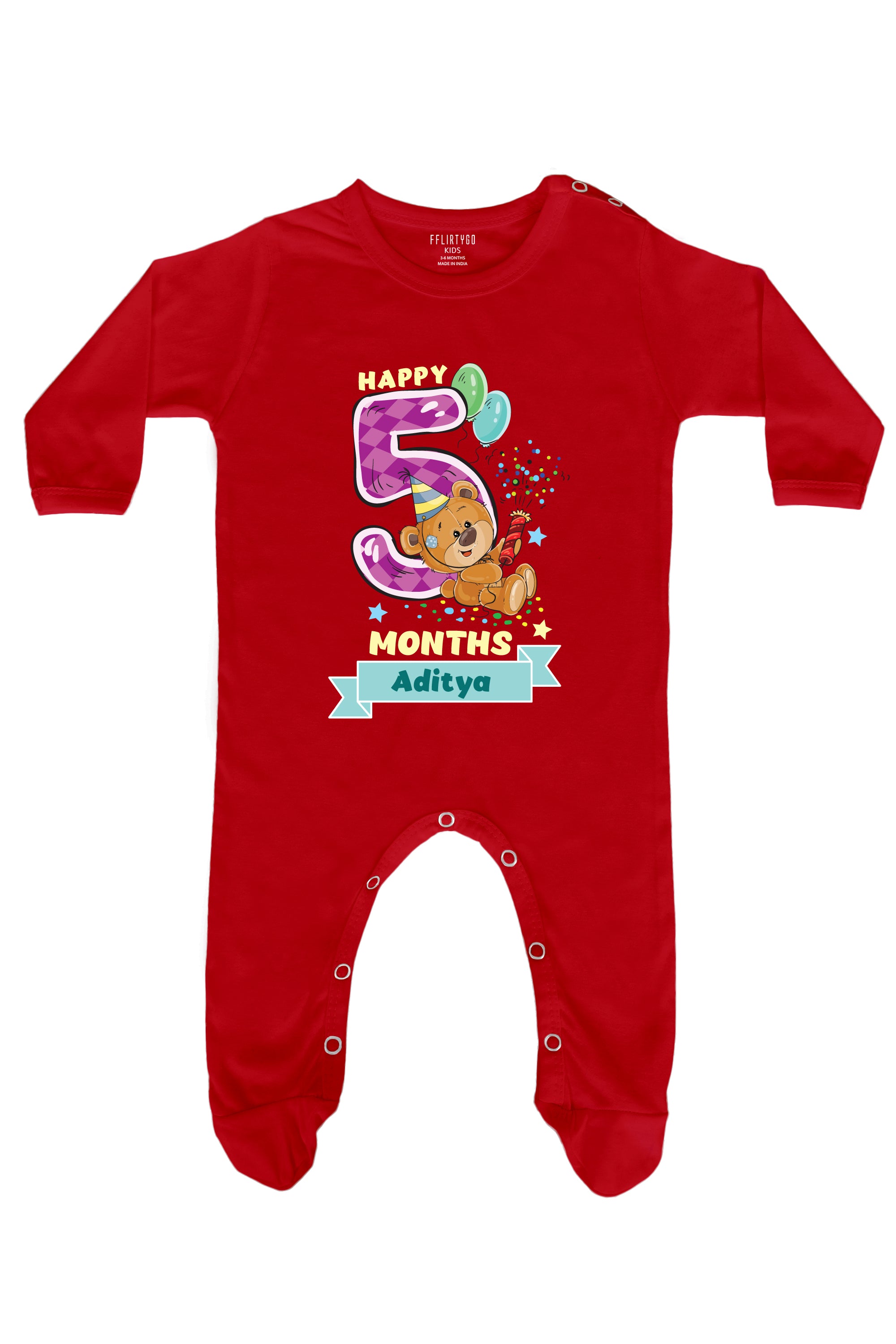 Happy 5 Months Milestone Baby Romper | Onesies w/ Custom Name