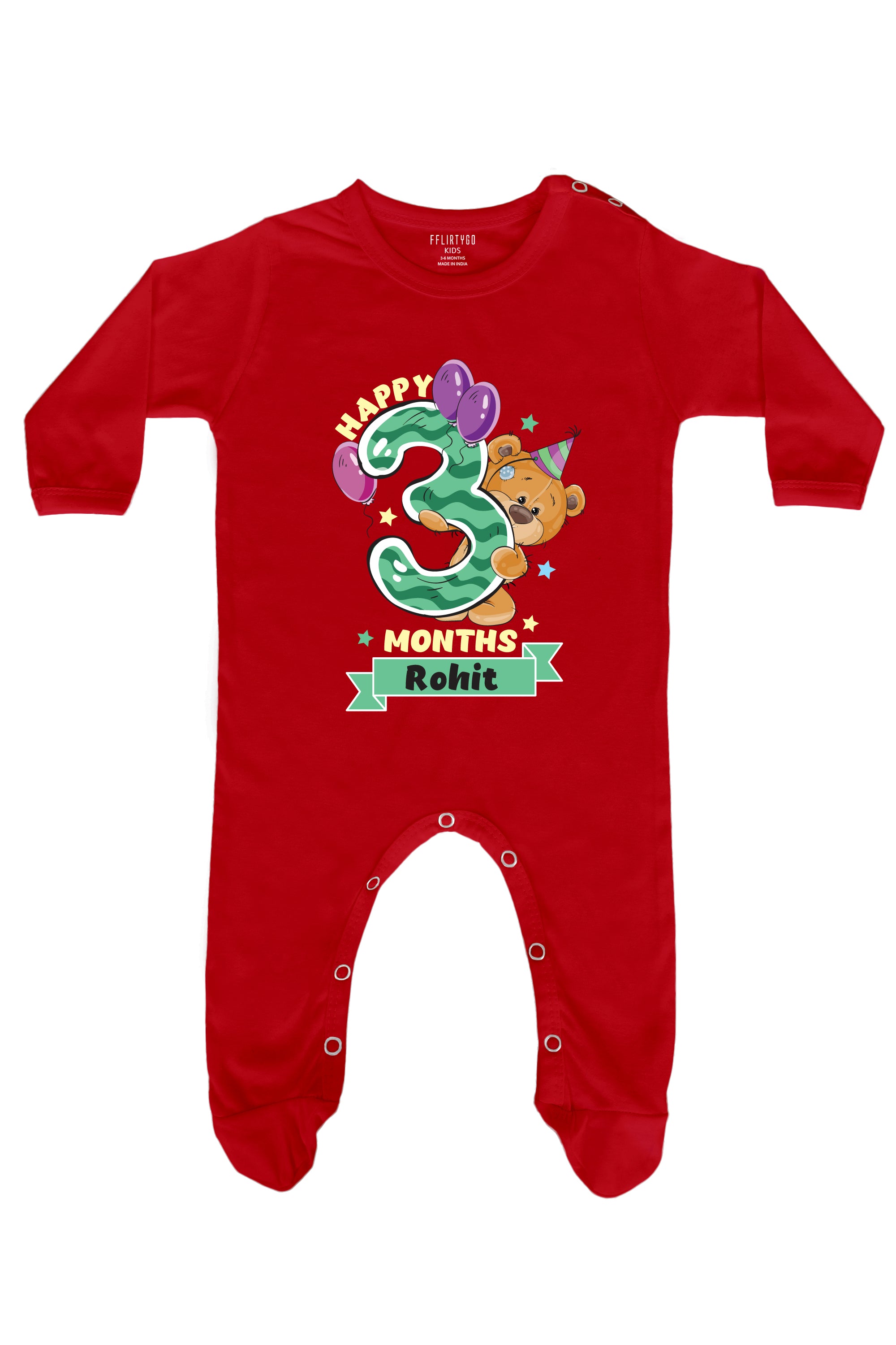 Happy 3 Months Baby Romper | Onesies w/ Custom Name