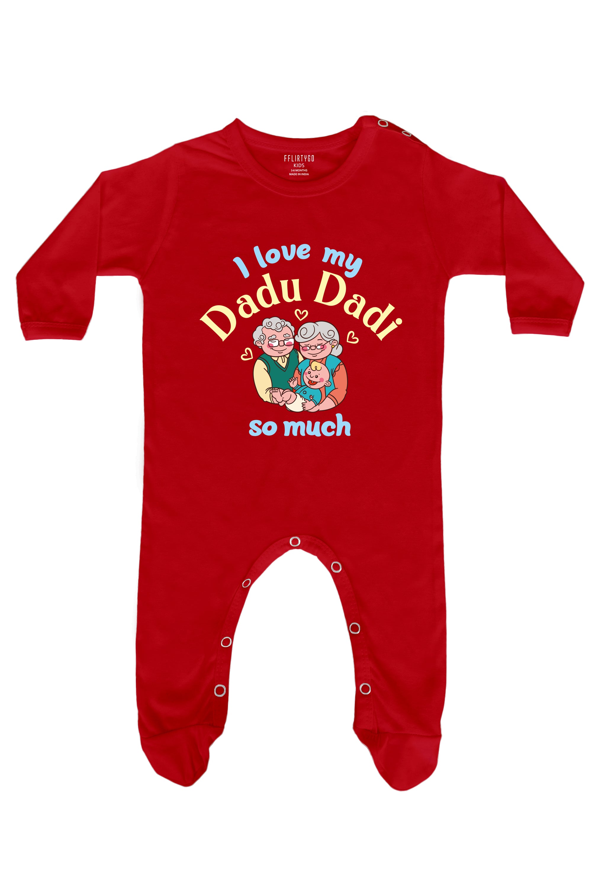 I Love My Dadu Dadi So Much Baby Romper | Onesies