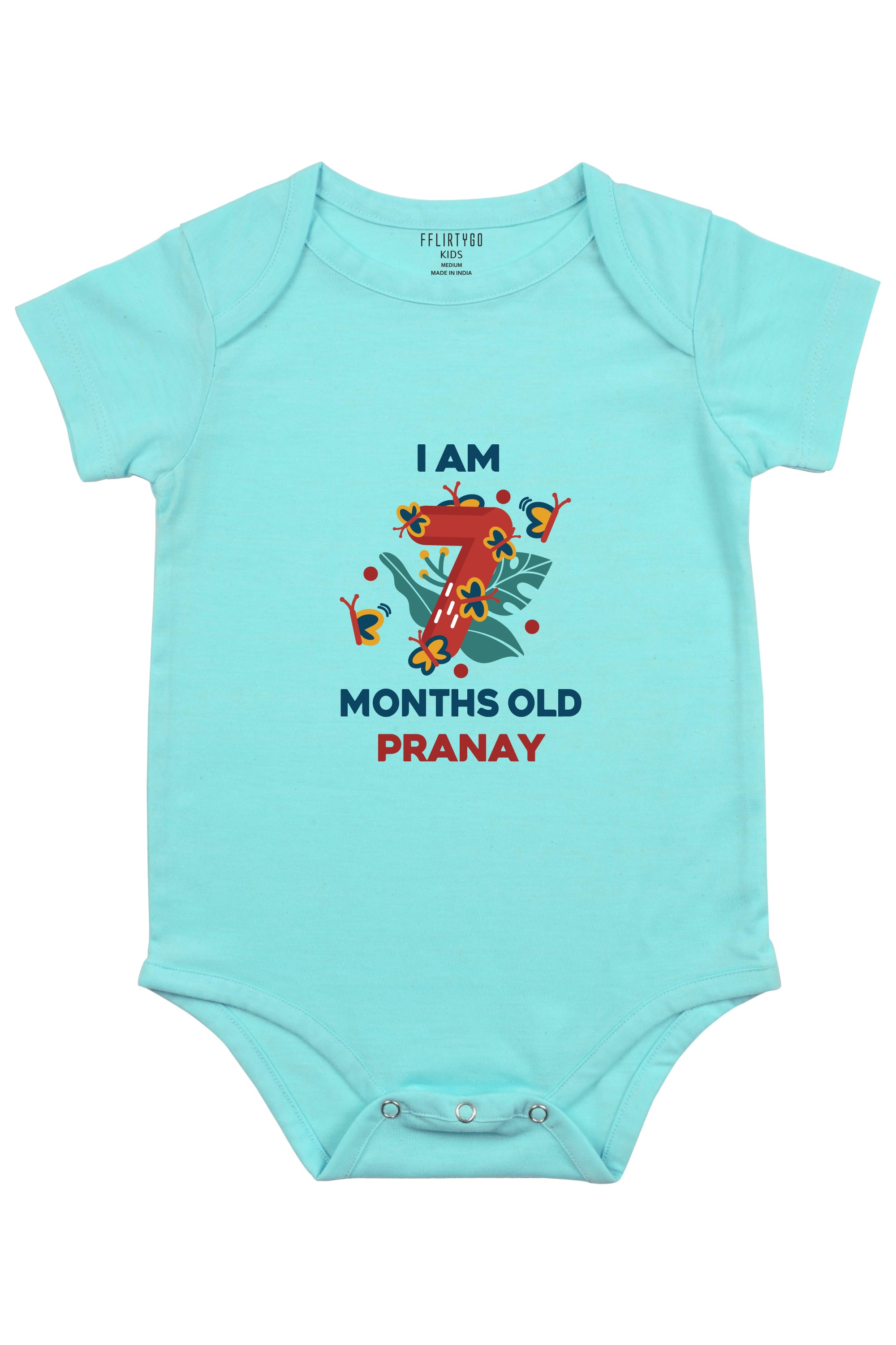 Seven Month Birthday Baby Romper | Onesies w/ Custom Name